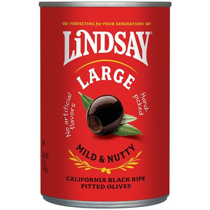 Lindsay Large Black Ripe Pitted Olives 6 oz