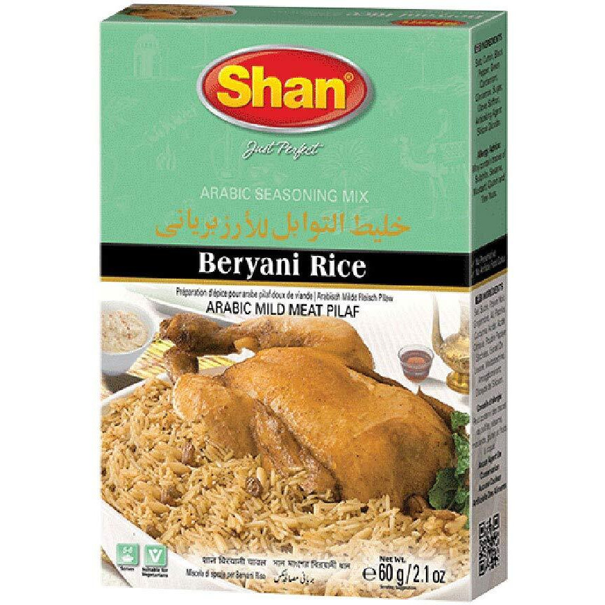 Shan Beryani Rice Arabic Seasoning Mix 2.11 oz (60g) - Spice Powder for Arabic Style Mild Meat Pilaf  (2.11 Ounce (Pack of 1))
