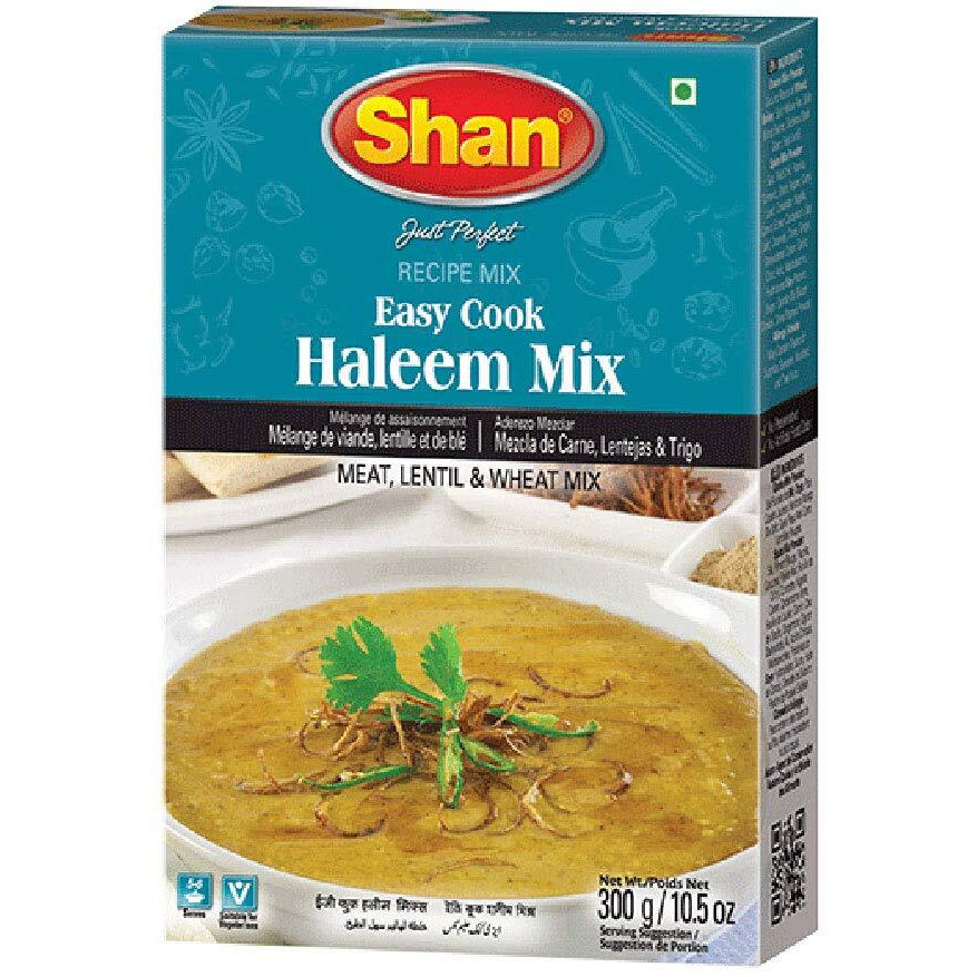 Shan Easy Cook Haleem Recipe Mix 10.5 oz (300g) - Spice Powder for Traditional Meat, Lentil and Wheat Curry - Suitable for Vegetarians
