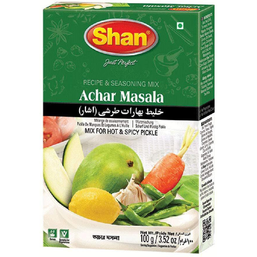 Shan Achar Recipe and Seasoning Mix 3.52 oz (100g) - Spice Powder for Traditional Hot and Spicy Pickle  (3.52 Ounce (Pack of 1))