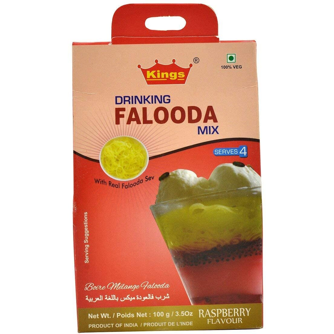 King's Falooda Mix- Raspberry Flavor 100 gms