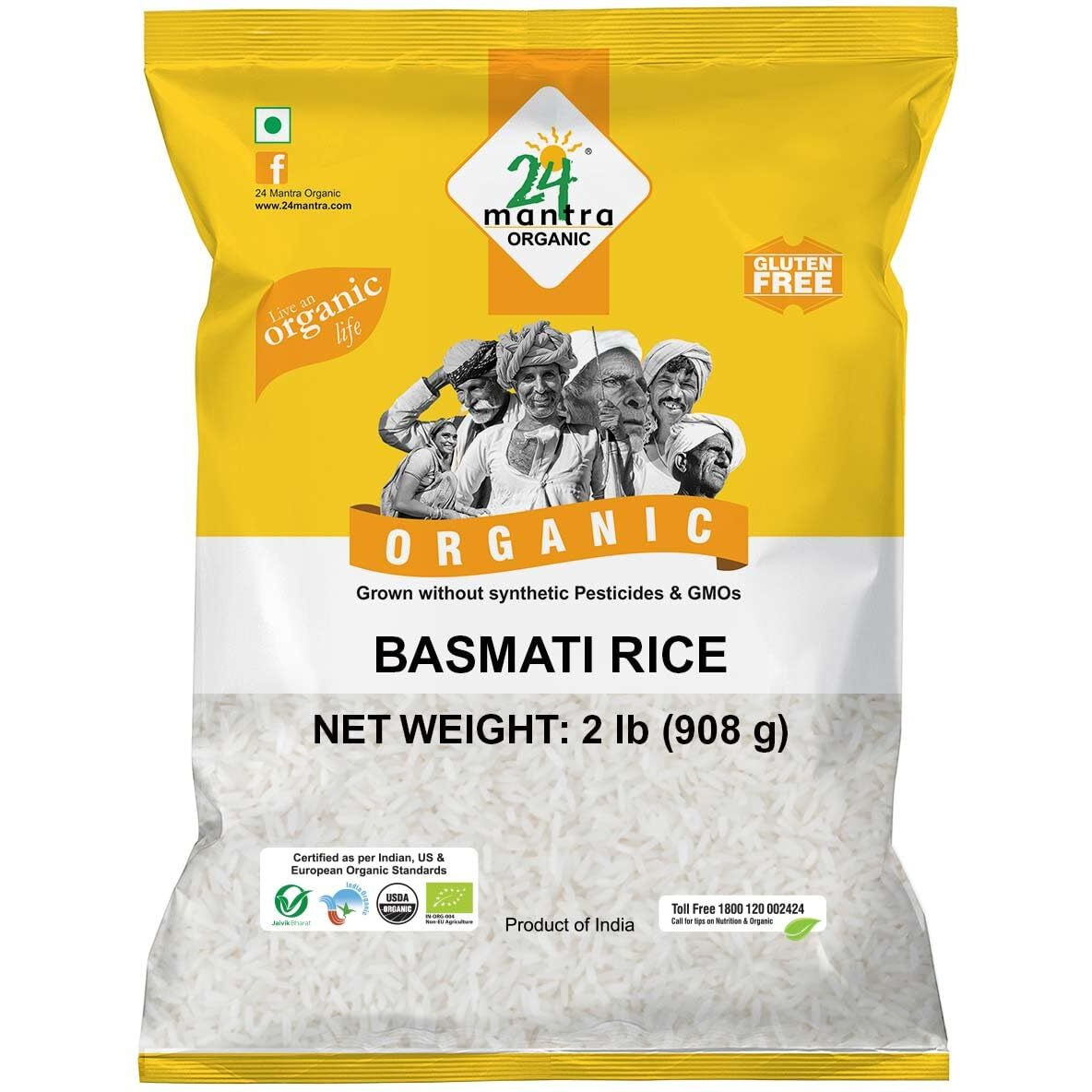 24 Mantra Organic Basmati White Rice 2 lbs