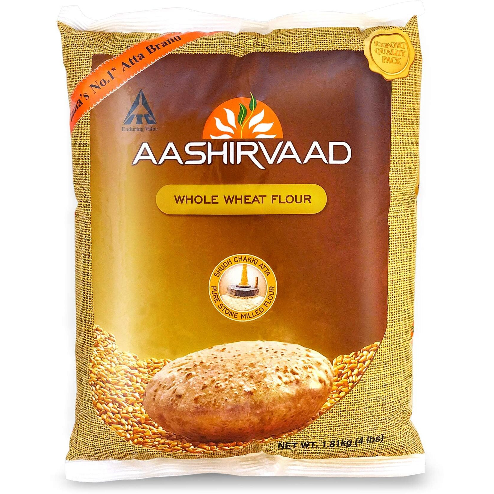 Aashirwad Whole Wheat Flour 4 lbs