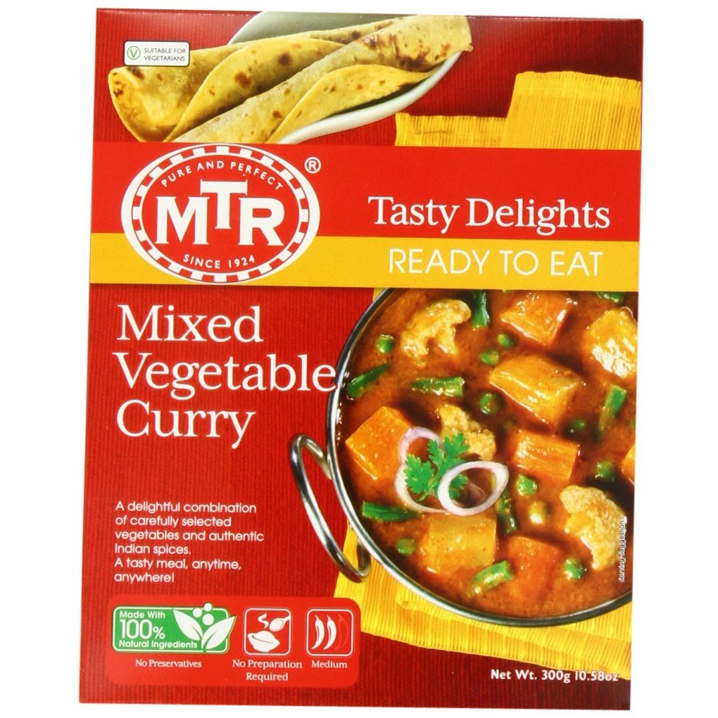 MTR Mixed Vegetable Curry, 10.58-Ounce Boxes, (Pack of 5)