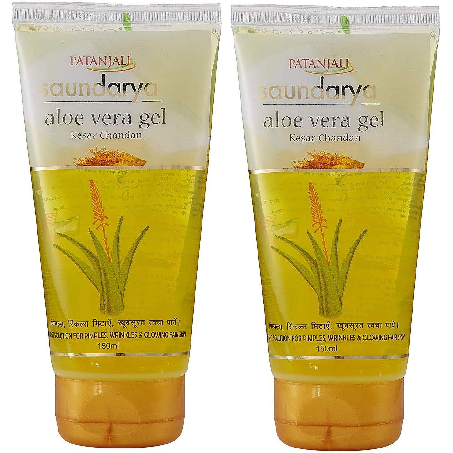 Patanjali Saundarya Aloe Vera Kesar Chandan Gel - 150 ml (Pack of 2)