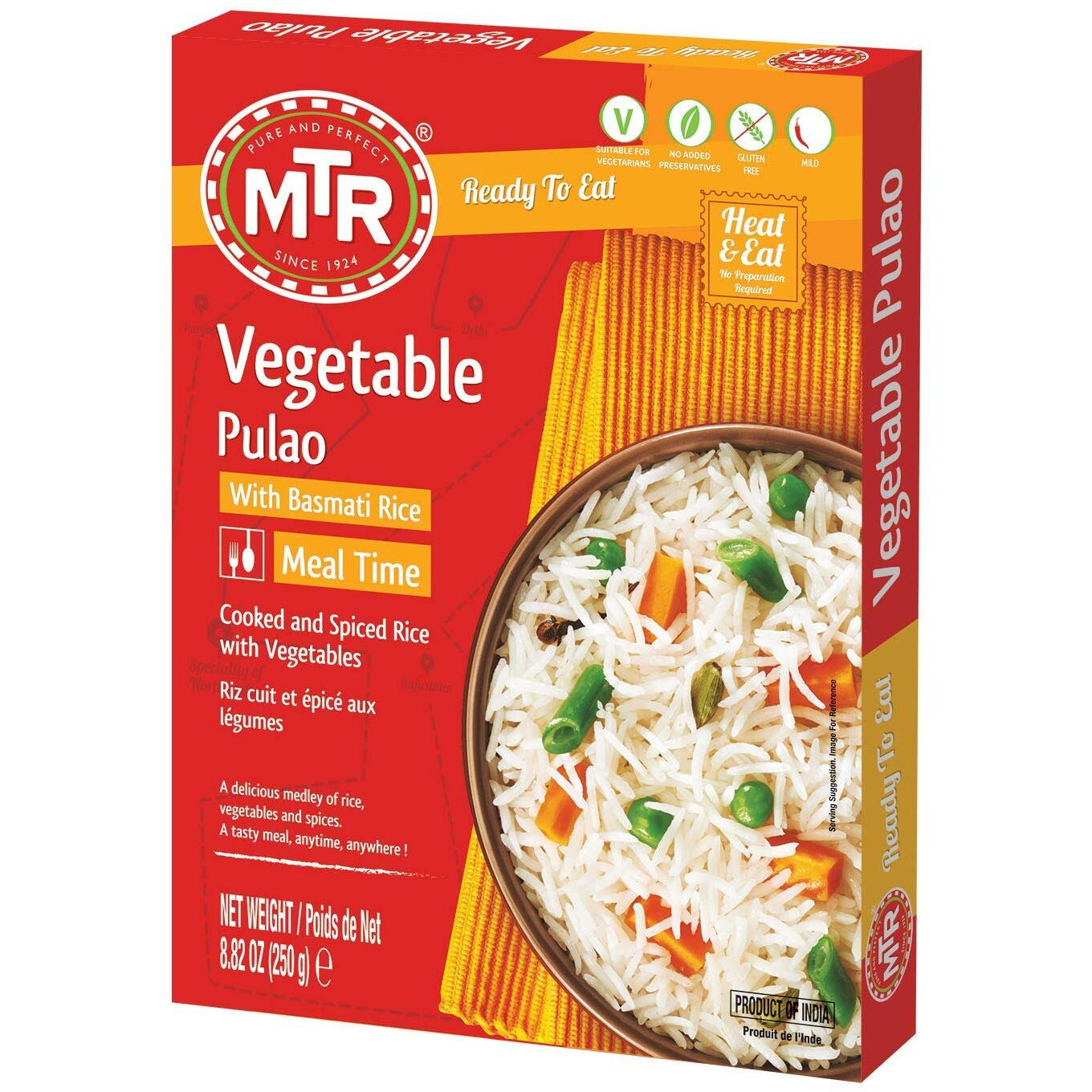 MTR Ready To Eat Vegitable Pulao Pack Of 10 (250 Gm Each)