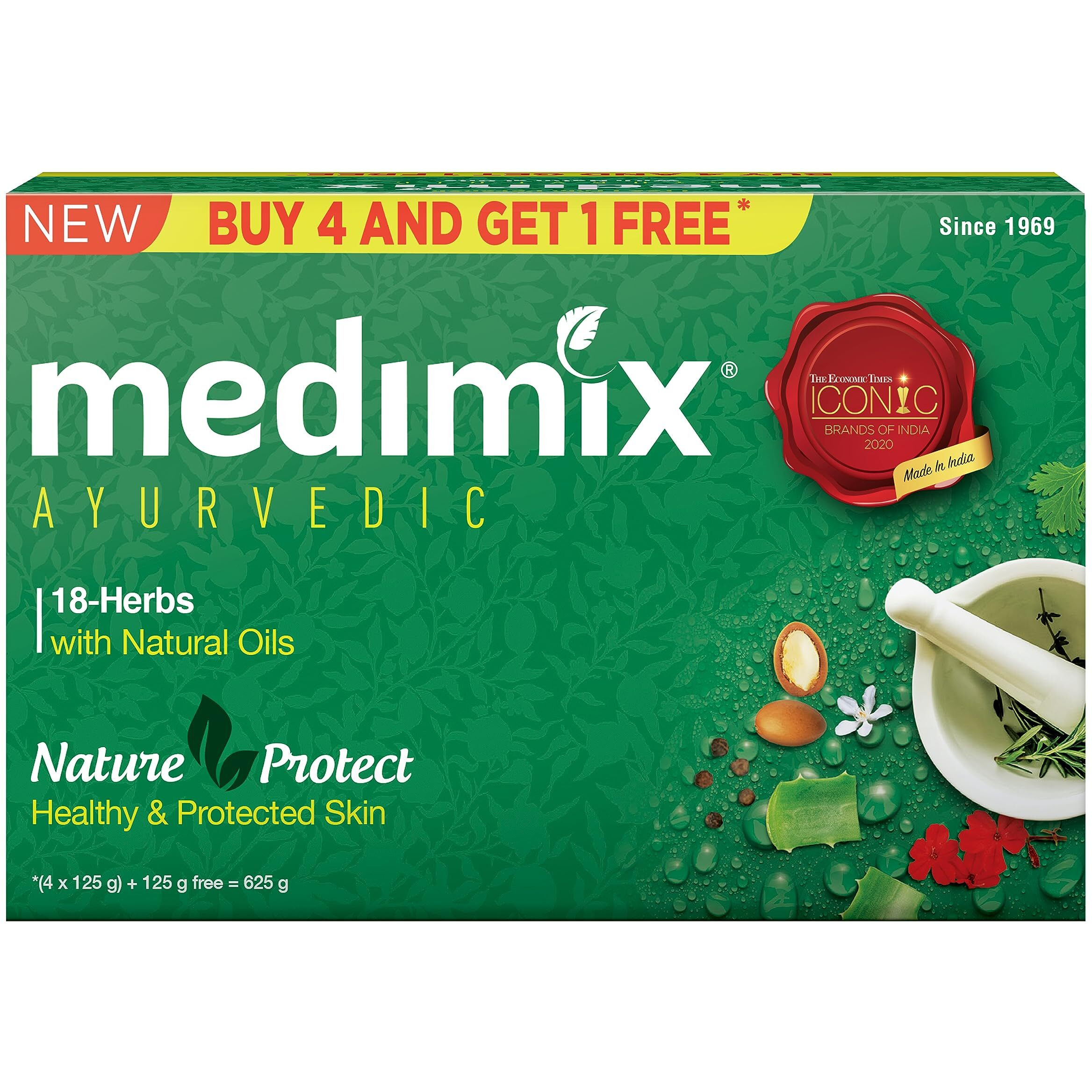 Medimix Ayurvedic Classic 18 Herbs Soap, 125g (Pack Of 5)