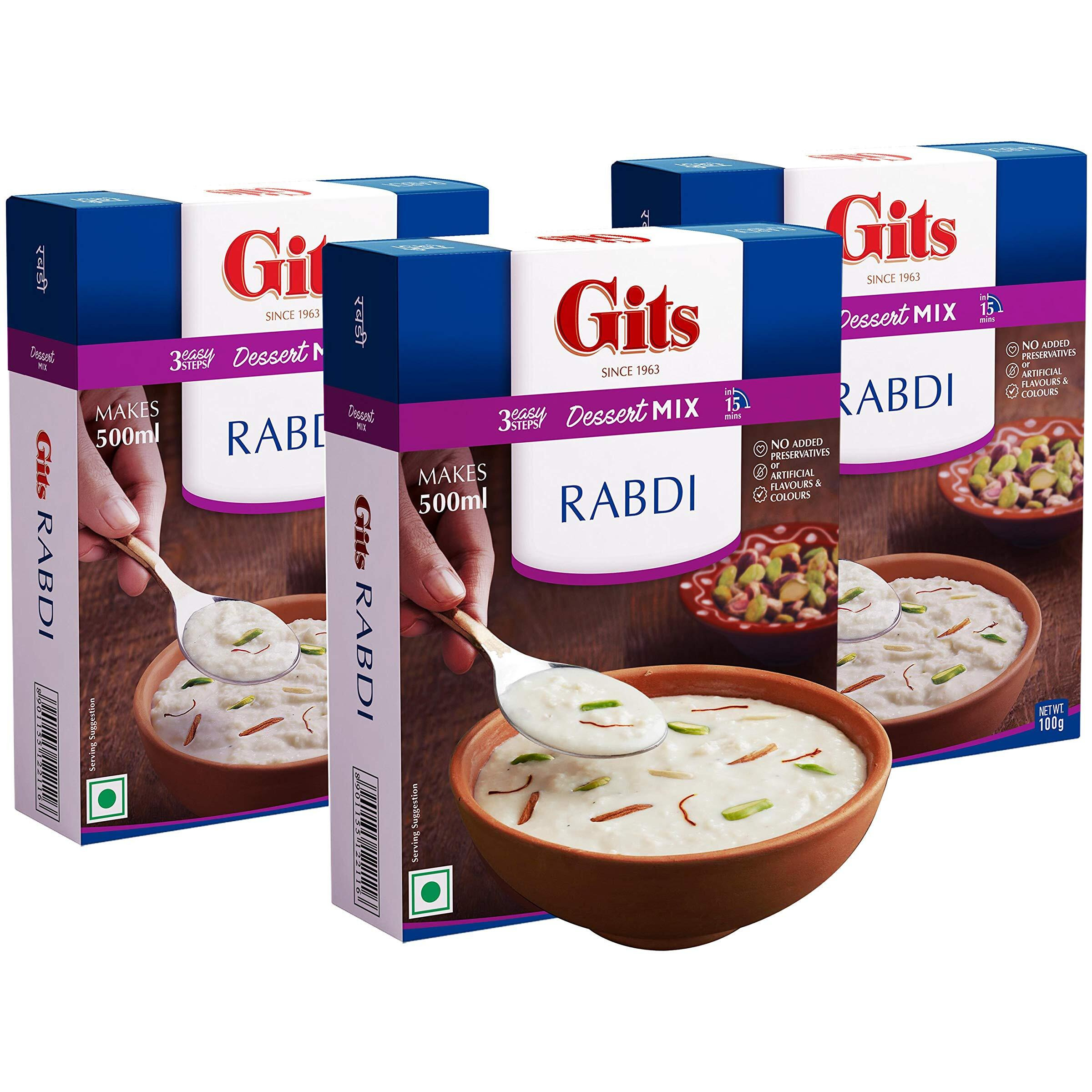 Gits Instant Rabdi Dessert Mix, 300g (Pack of 3 X 100g Each)