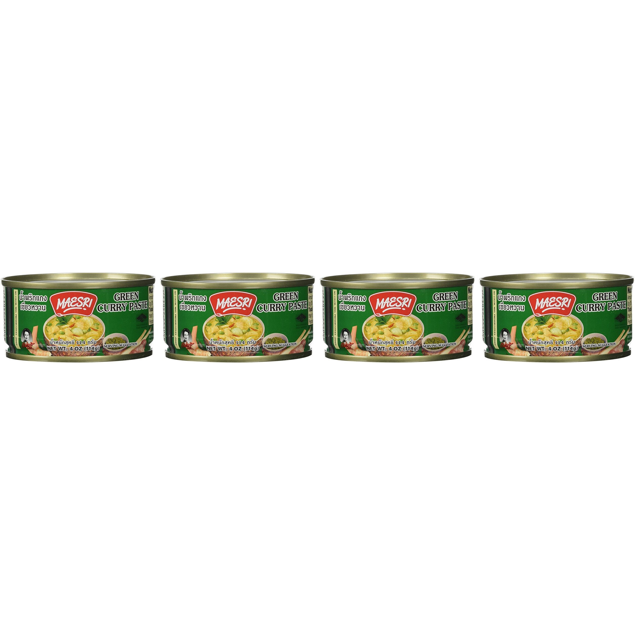 Maesri Thai Green Curry Paste - 4 Oz (Pack of 4)
