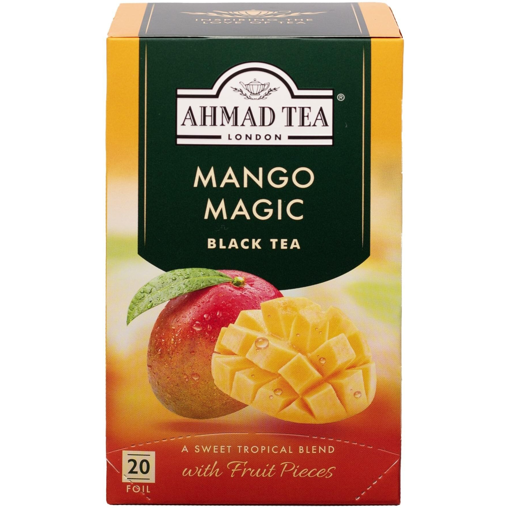 Ahmad Tea Mango Magic Black Tea, 20-Count Boxes (Pack of 6)