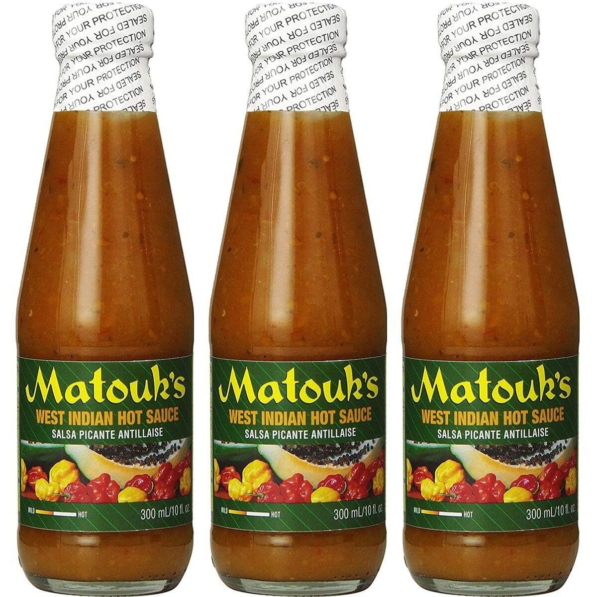 Matouk's West Indian Hot Sauce Salsa Picante 10 Ounce (Pack of 3)