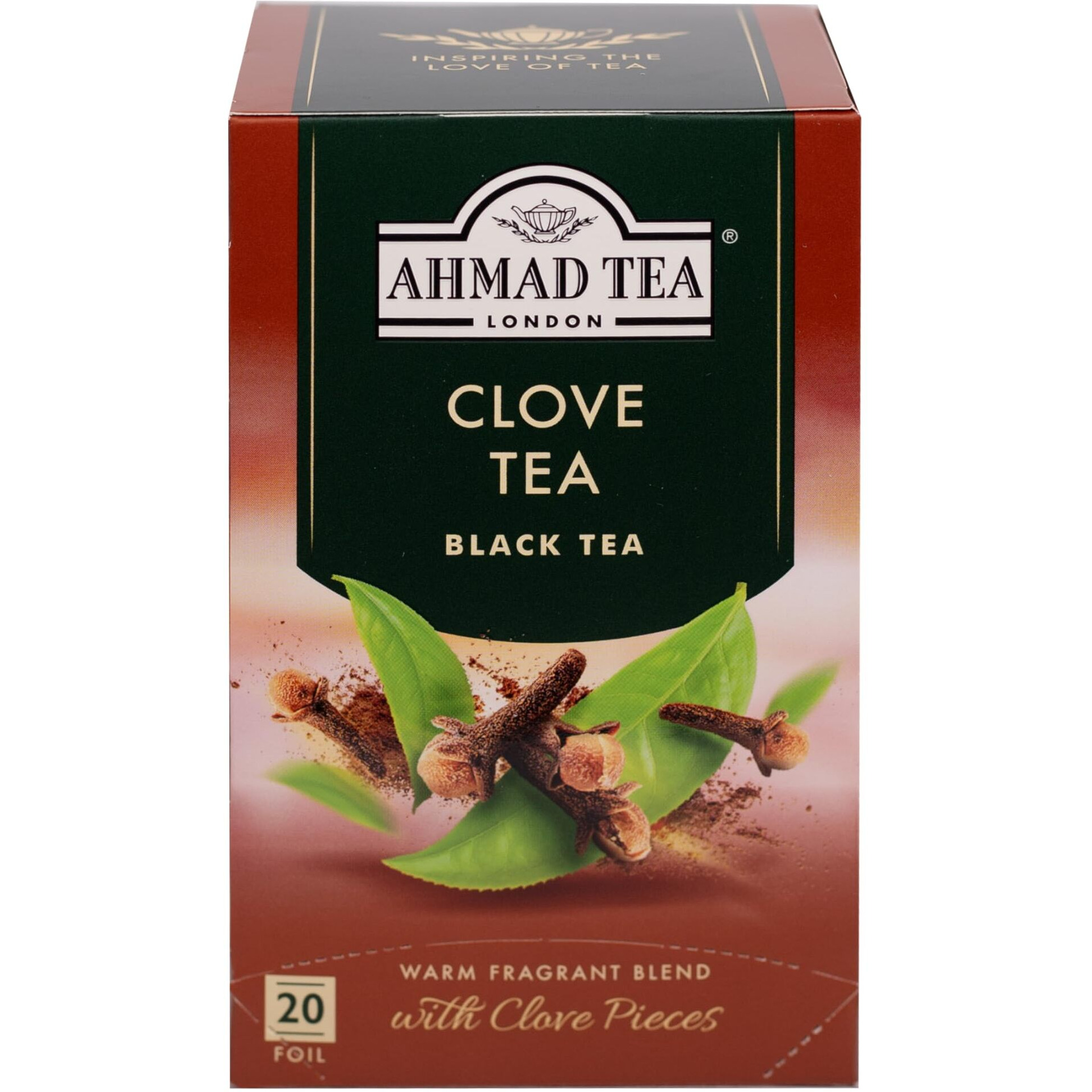 Ahmad Tea Black Tea, Clove Teabags, 20 ct (Pack of 6) - Caffeinated & Sugar-Free