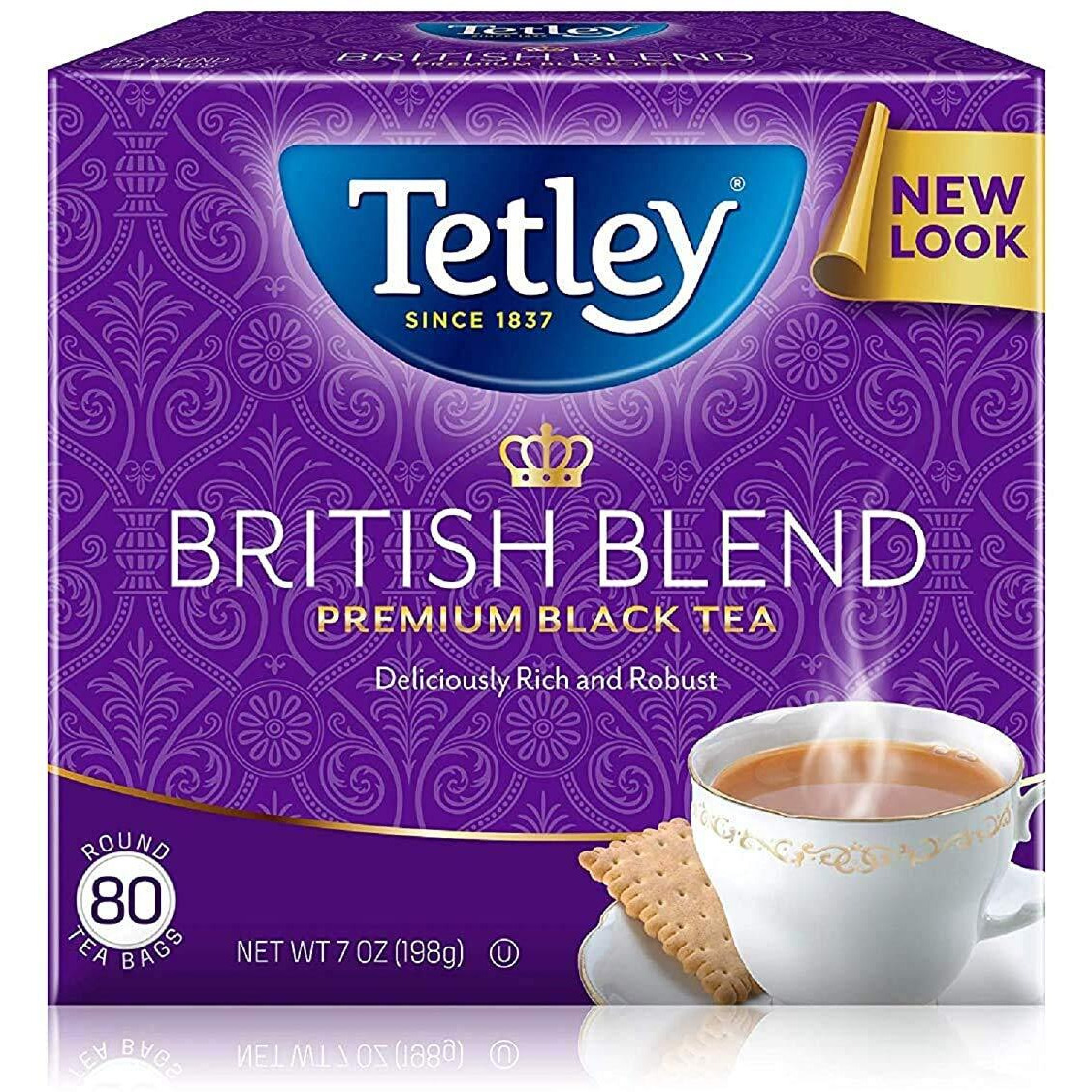 Tetley British Blend Premium Black Tea, Rainforest Alliance Certified, 80 Tea Bags (Pack of 4)