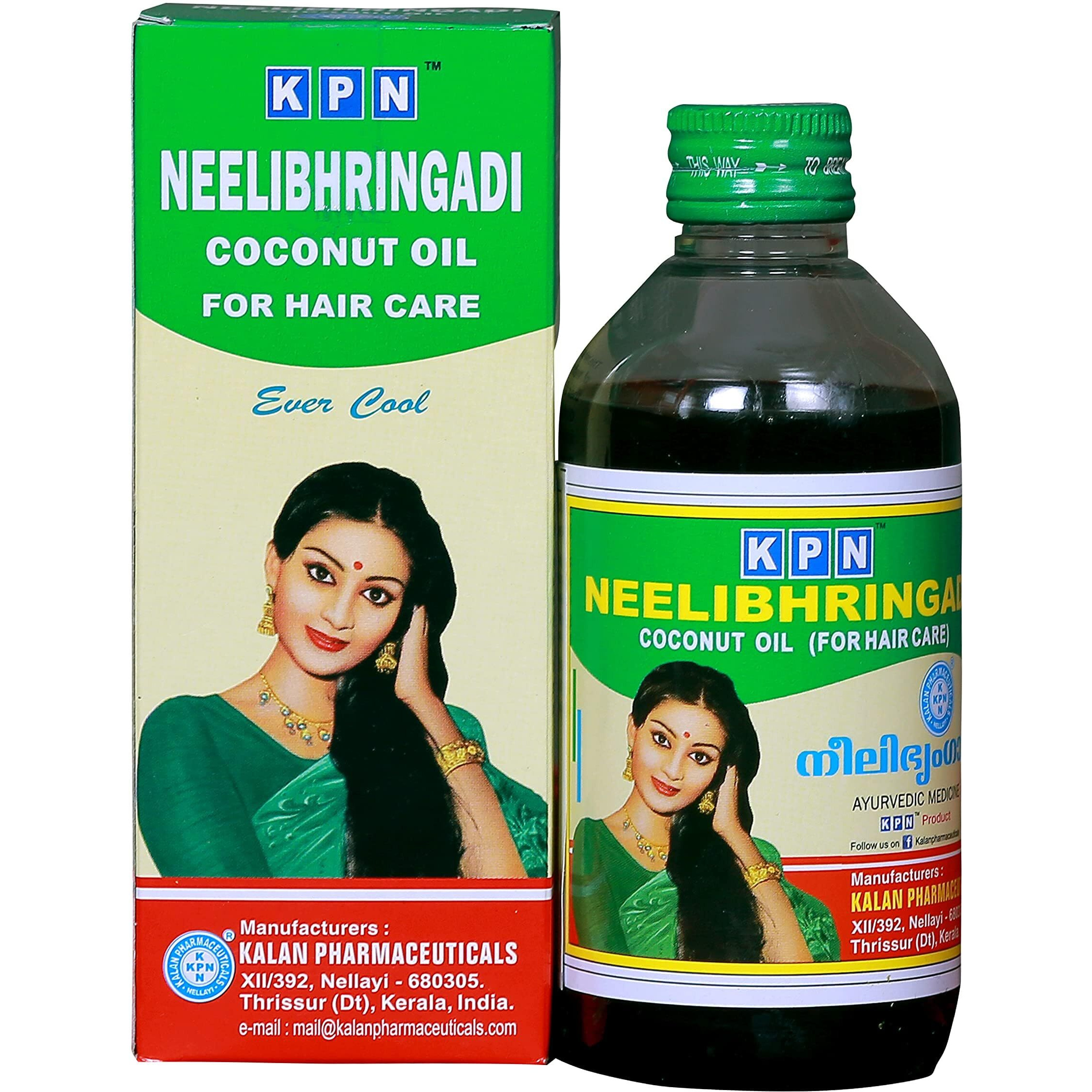 200ml Neelibhringadi Hair Oil Hair Loss uses amla indigo brahmi coconut by KPN