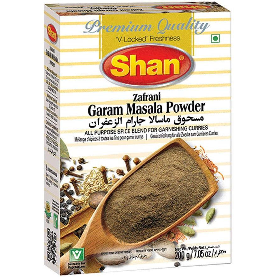 Shan Zafrani Garam Masala Powder 7.05 oz (200g) - Premium Quality All Purpose Spice Blends for Garnishing Curries - Halal and Suitable for Vegetarians