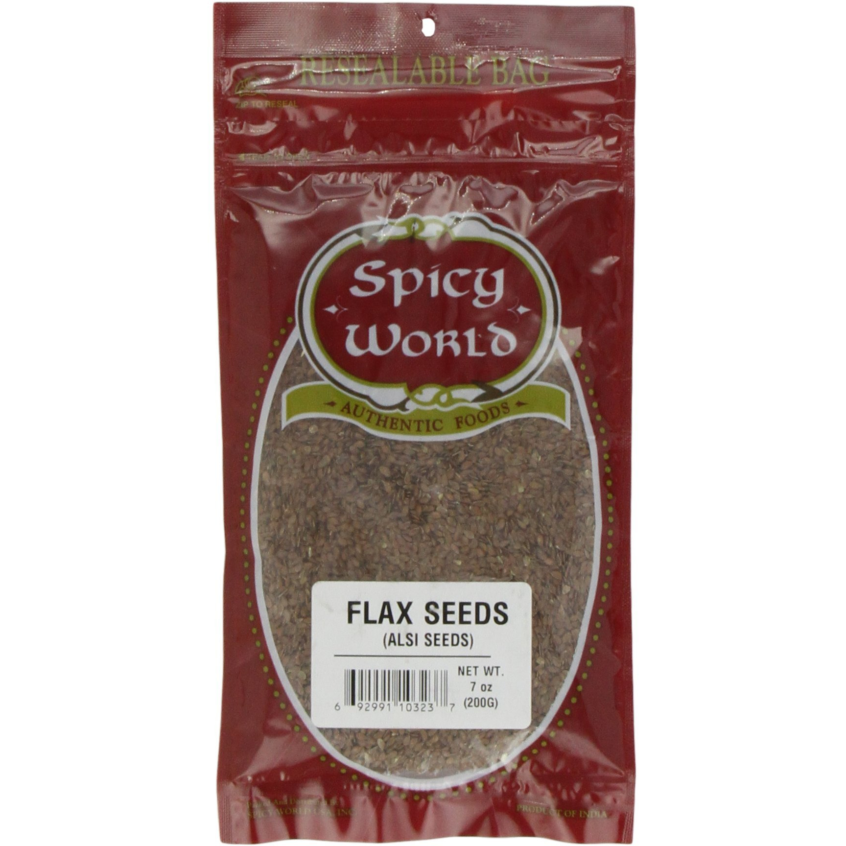 Spicy World Flax Seeds, 7 Ounce Pouch