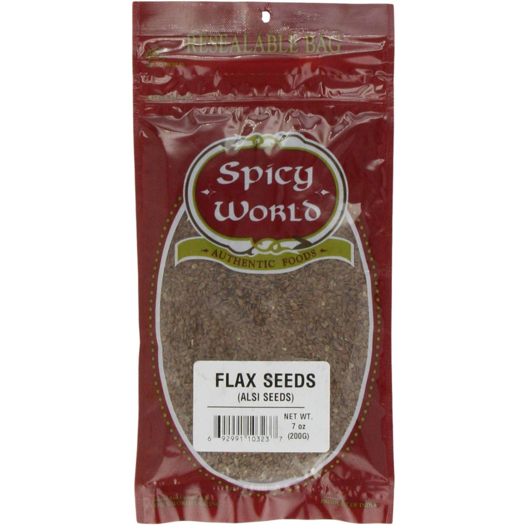 Spicy World Flax Seeds, 7 Ounce Pouch