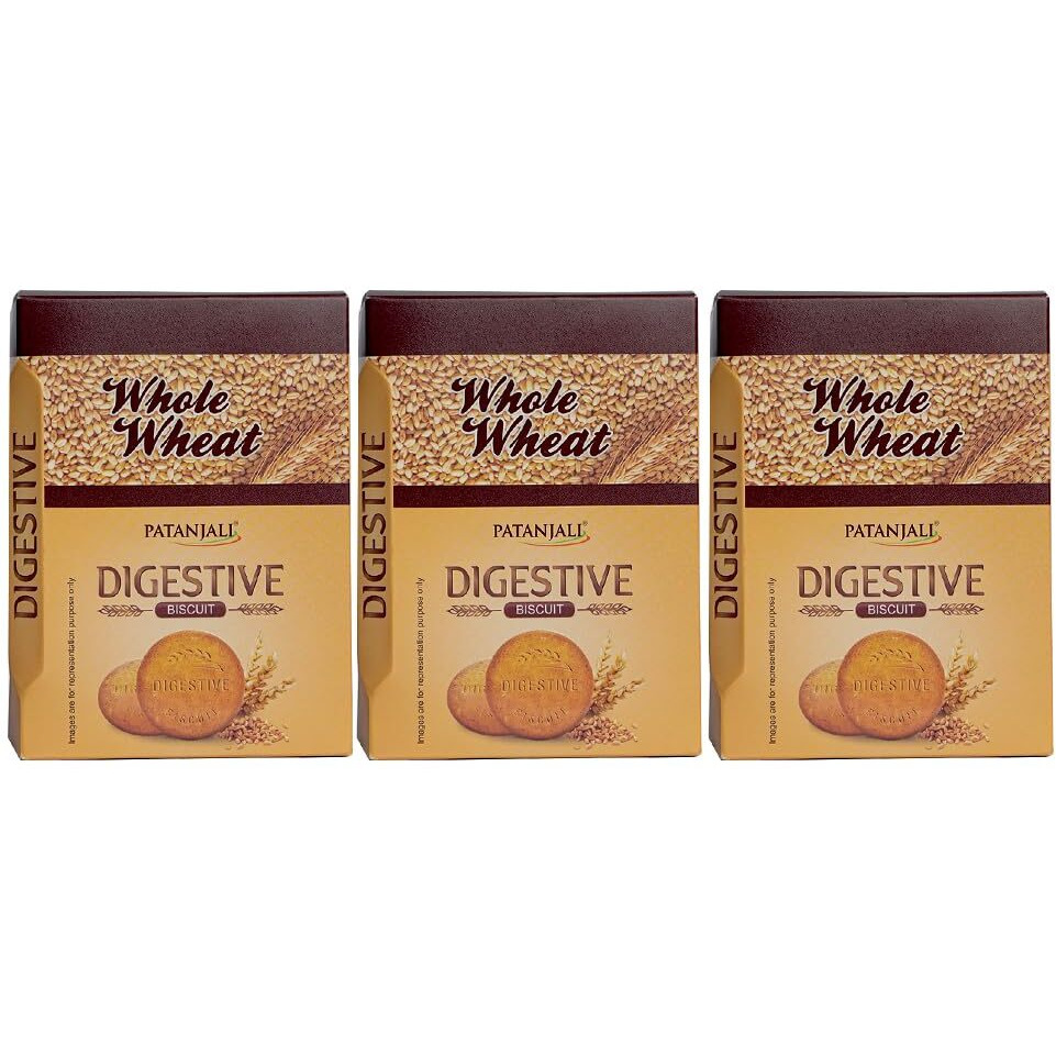 Patanjali Whole Wheat Digestive Biscuits (Pack Of 3-250g)