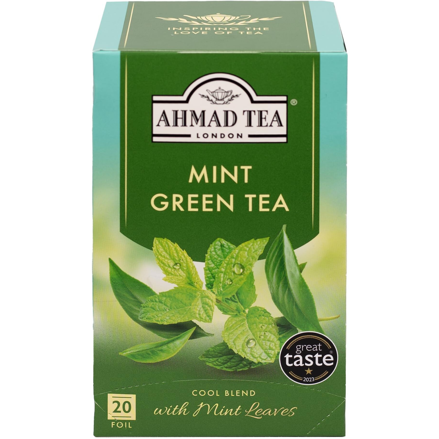 Ahmad Tea Mint Mystique Flavored Green Tea with Mint Leaves, 20-Count Boxes (Pack of 6)