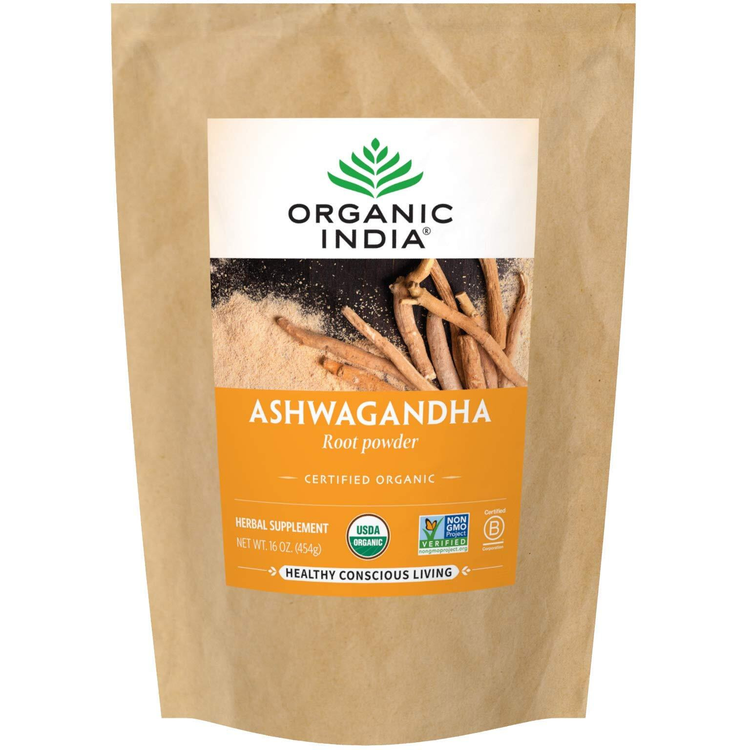 ORGANIC INDIA Ashwagandha Herbal Supplement Powder 1lb Bag