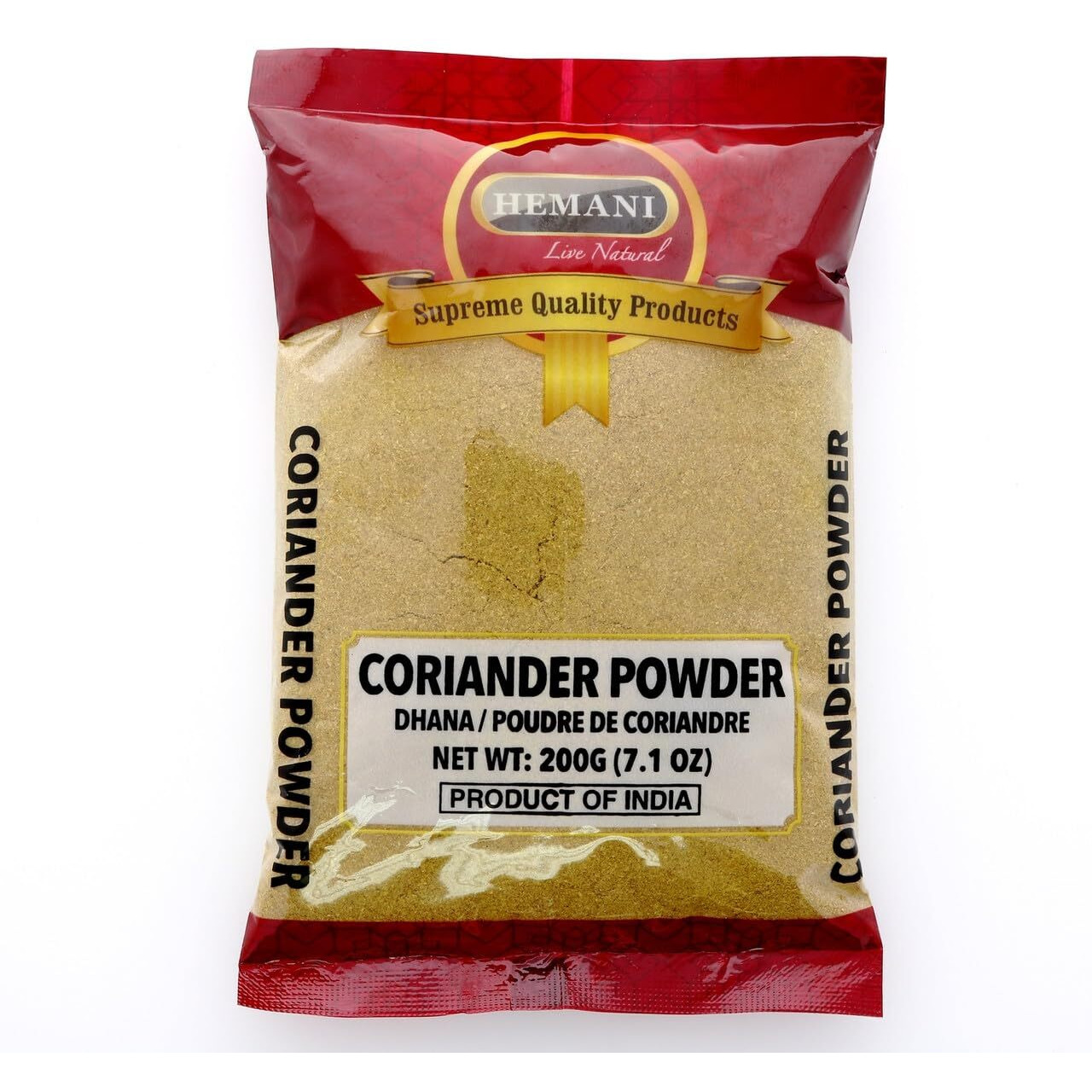HEMANI Ground Coriander Powder - Dhana - Poudre de Coriandre - Indian Spice - 200g (7.05 oz) - All Natural - NON-GMO