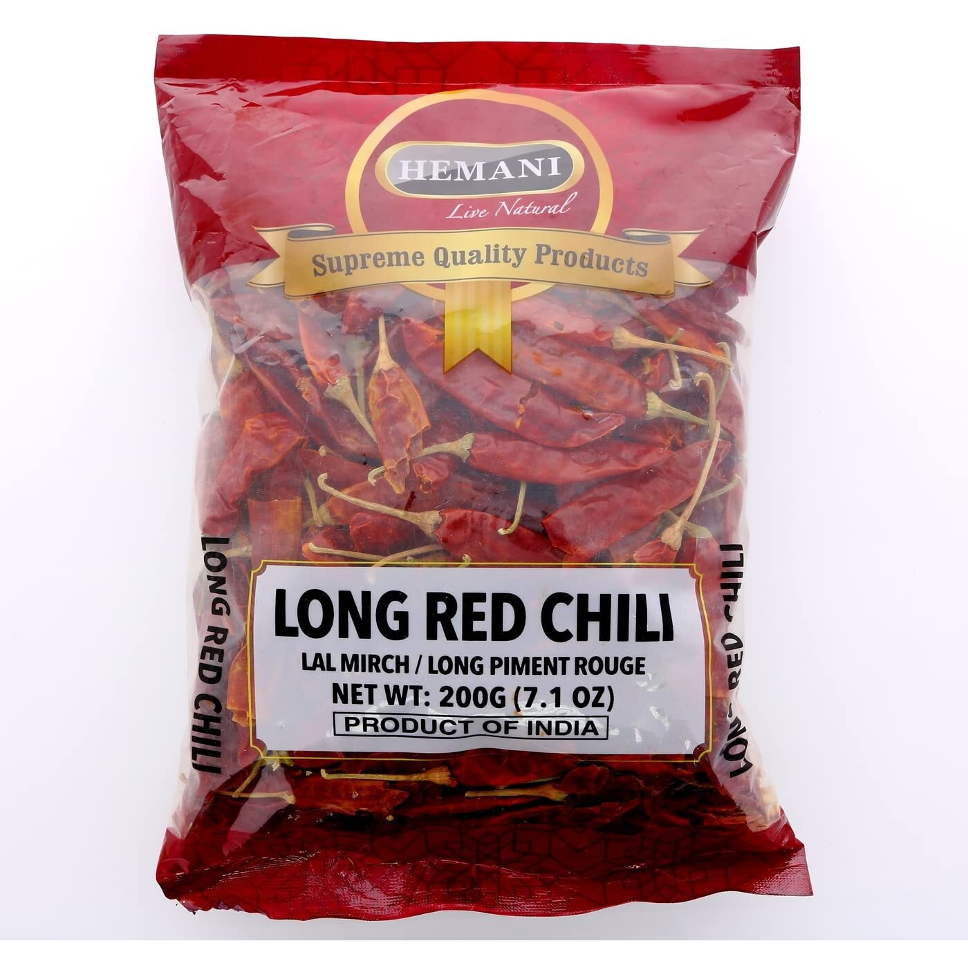 Hemani Whole Dried Long Chili - Indian Spice 100G (3.5 OZ) - All Natural- Gluten Free - NON-GMO - No Color Added