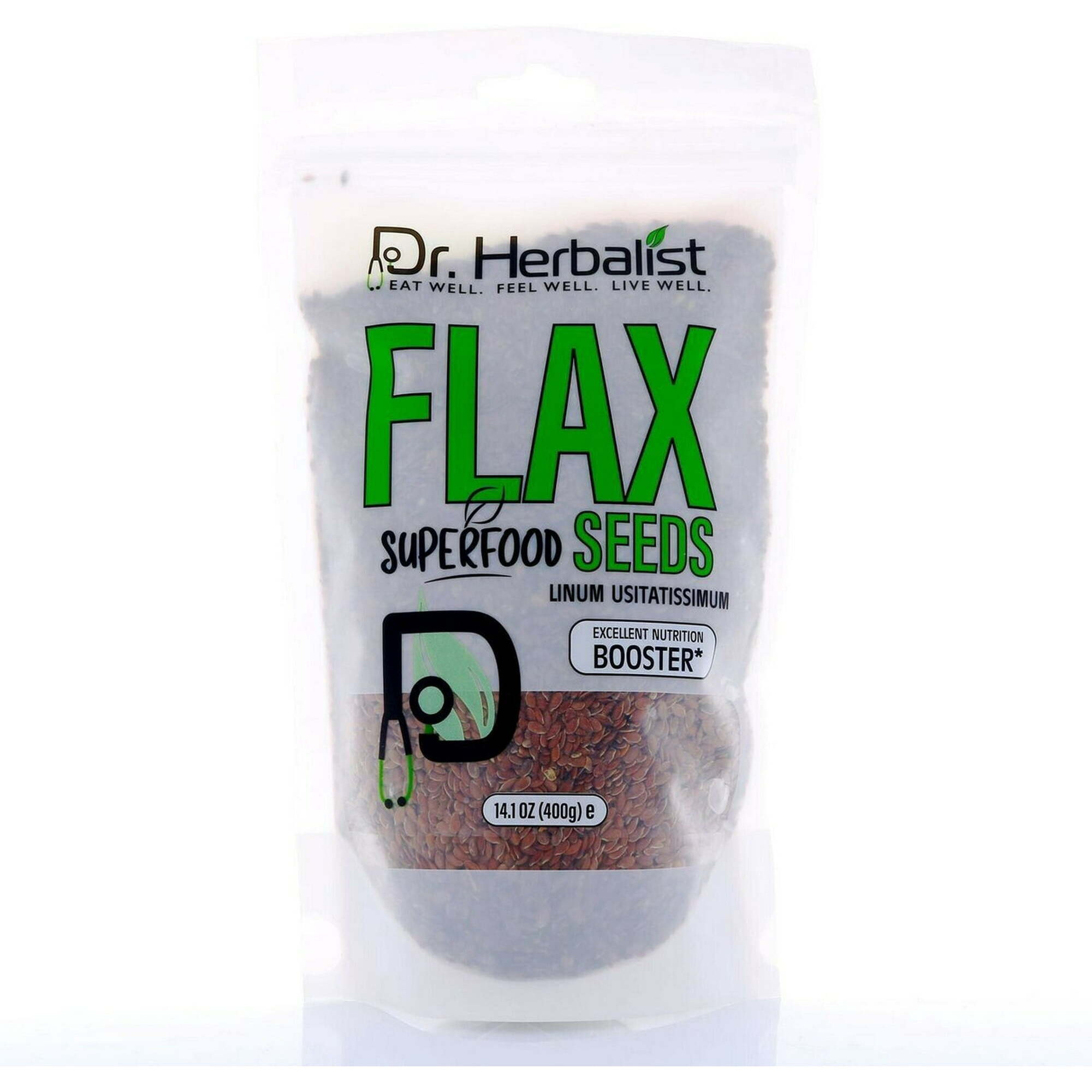 Dr. Herbalist Natural Flax Seeds 400g I Linum Usitatissimum I Super Food I Essential Omega Fatty Acids