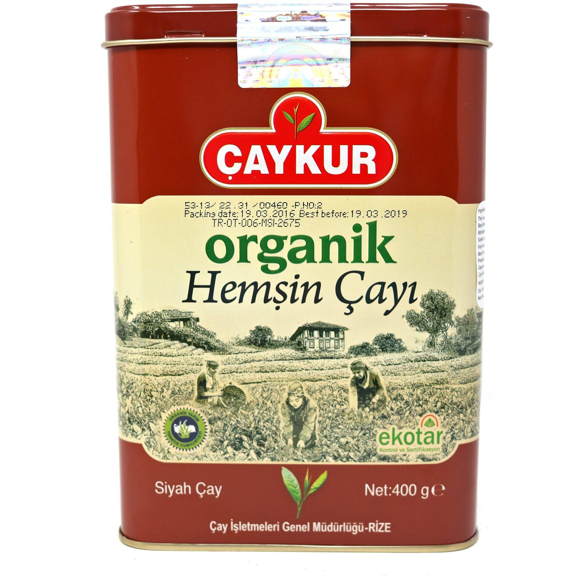 Caykur Organic Hemsin Turkish Tea in Metal Can, 400 Gr - 0.9 Lbs