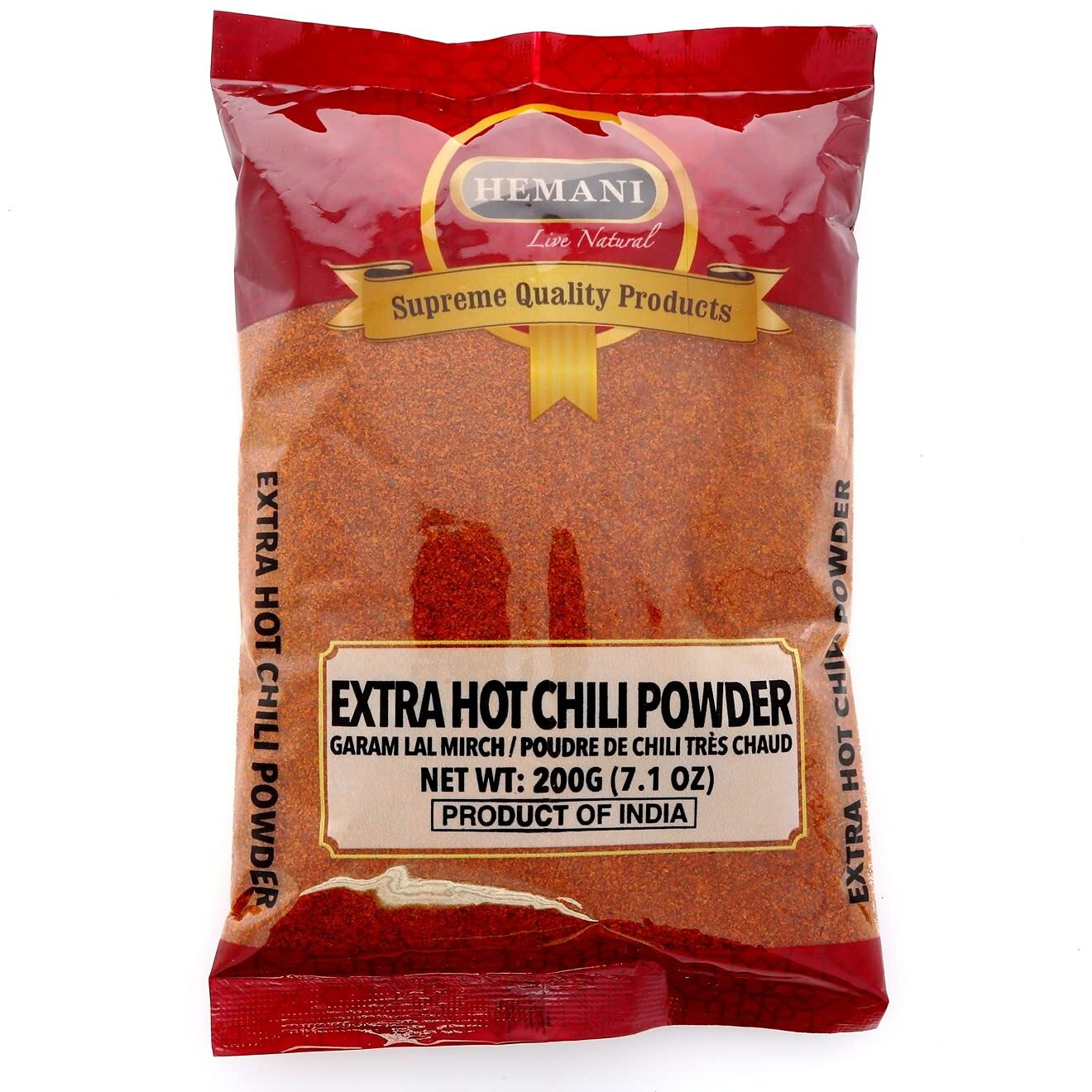 Hemani Extra Hot Red Chilli Powder - 200g (7.1 OZ) - All Natural - Gluten Free Ingredients - NON-GMO - Vegan - No Salt or fillers