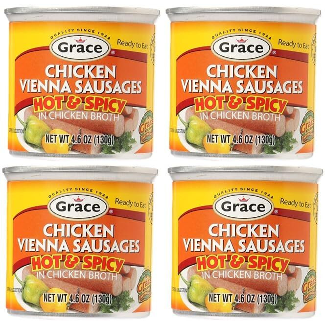 GRACE CHICKEN VIENNA SAUSAGES - HOT & SPICY 4PK