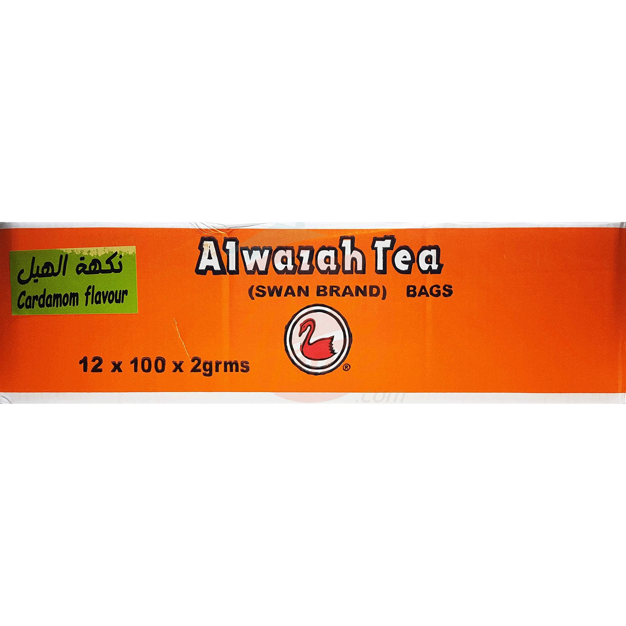 Alwazah Tea (Swan Brand) ceylon with cardamom 100-count 2-gram bags(pack of 12)