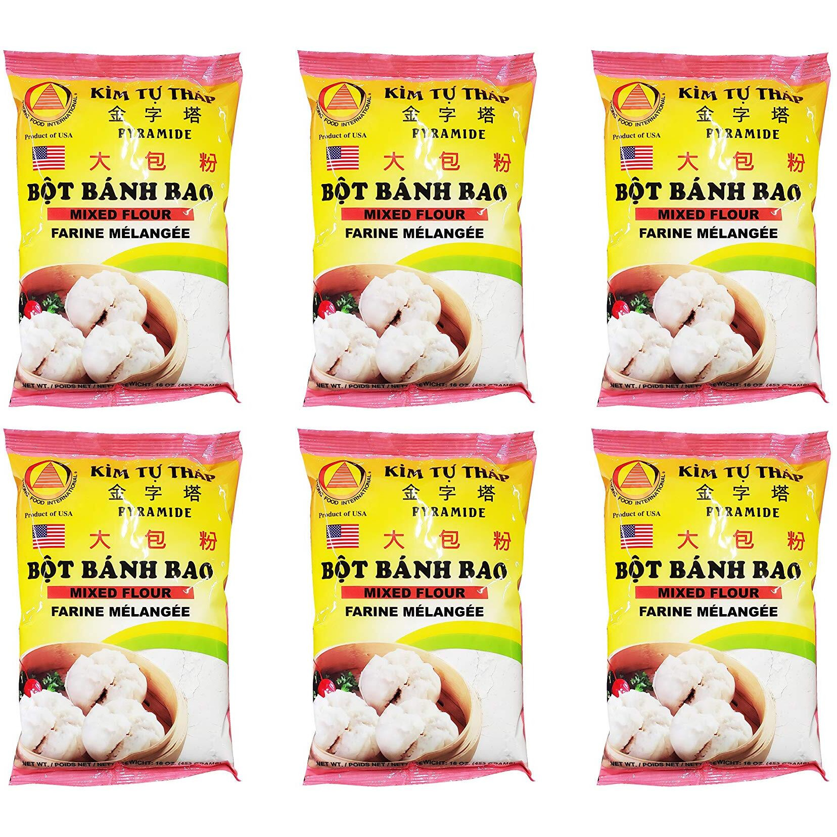 Kim Tu Thap Pyramide Bot Banh Bao - Mixed Flour (6 Pack, Total of 72oz)