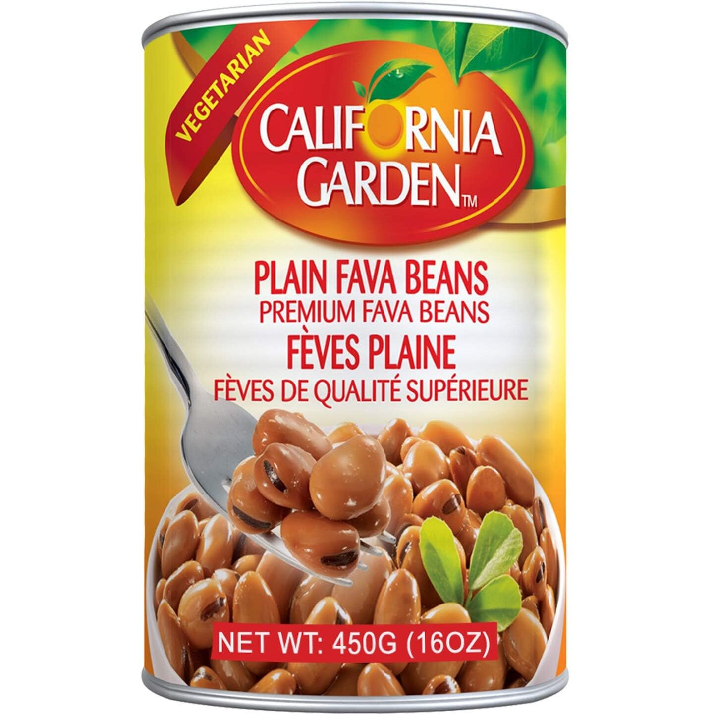 California Garden - Premium Fava Beans, Plain (6 Pack) 16oz x 6