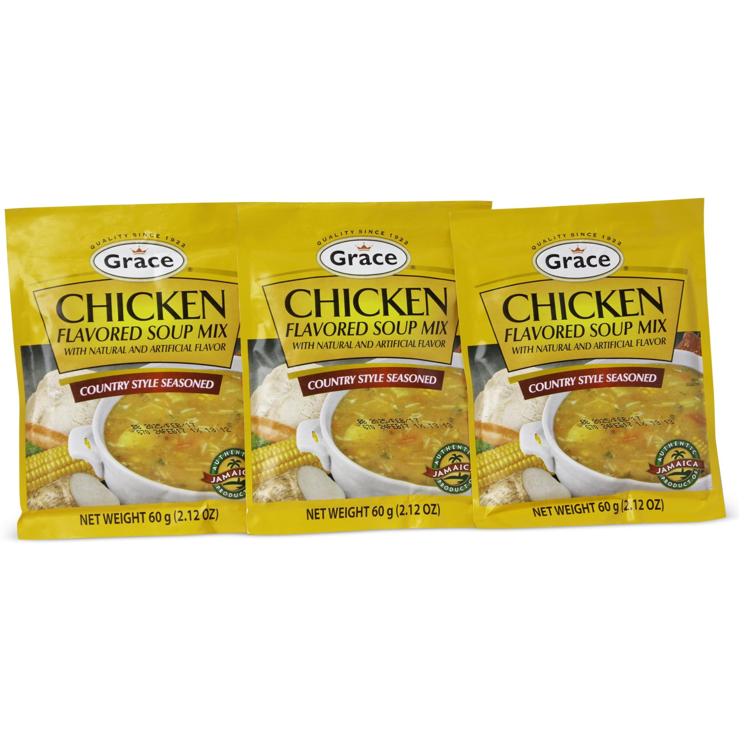 Grace Country Style Seasoned Chicken Flavored Soup Mix (3 Pack, Total of 180g)