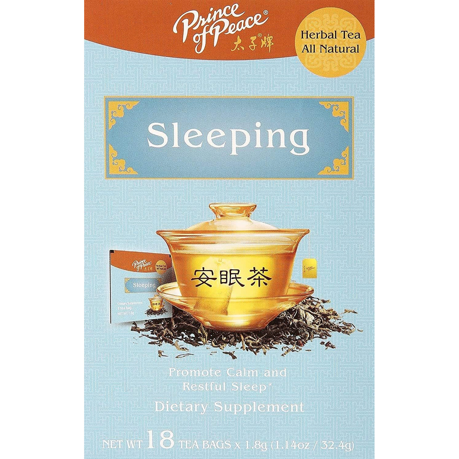 Prince of Peace Sleeping Tea, 2 Pack - 18 Tea Bags Each  Herbal Tea Bags for Sleep Support  Bedtime Tea  Prince of Peace  Herbal Sleep Aid  Valerian Root Tea