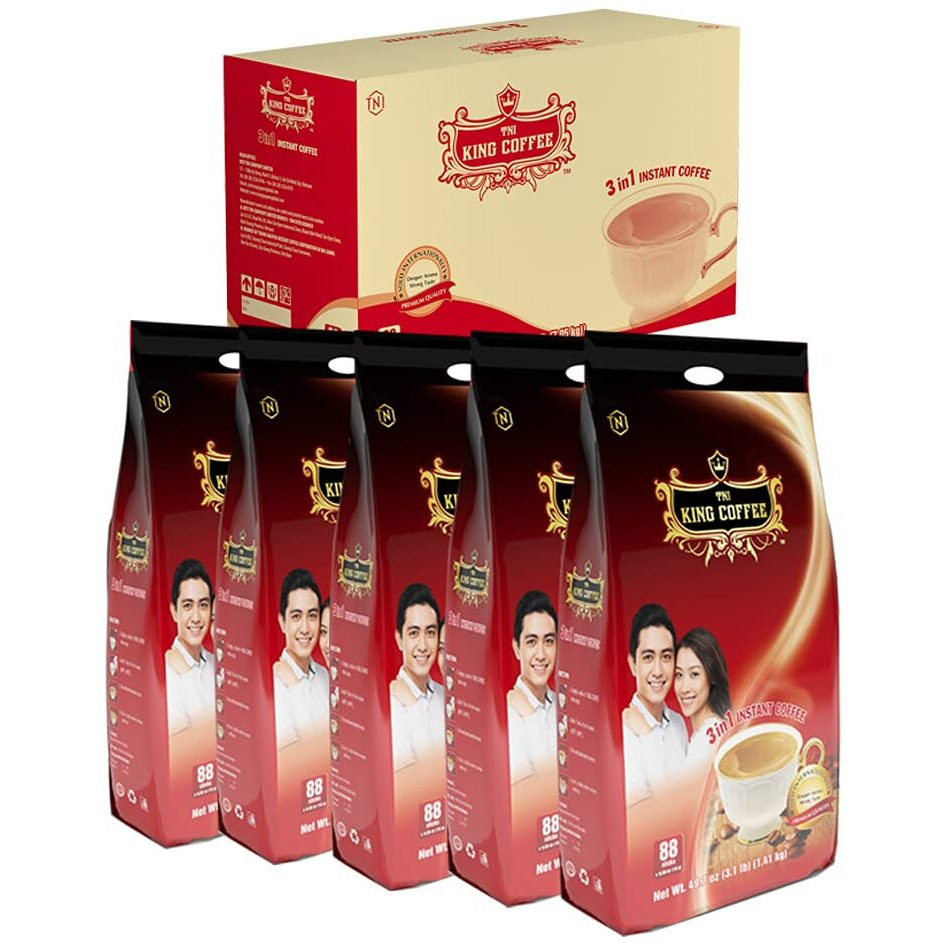 King Coffee Premium Instant Coffee - 3 in 1 Vietnamese Coffee Blend w/ Creamer & Sugar - 440 Single Serve Instant Coffee Packets (5 Bags - 440 Sticks)