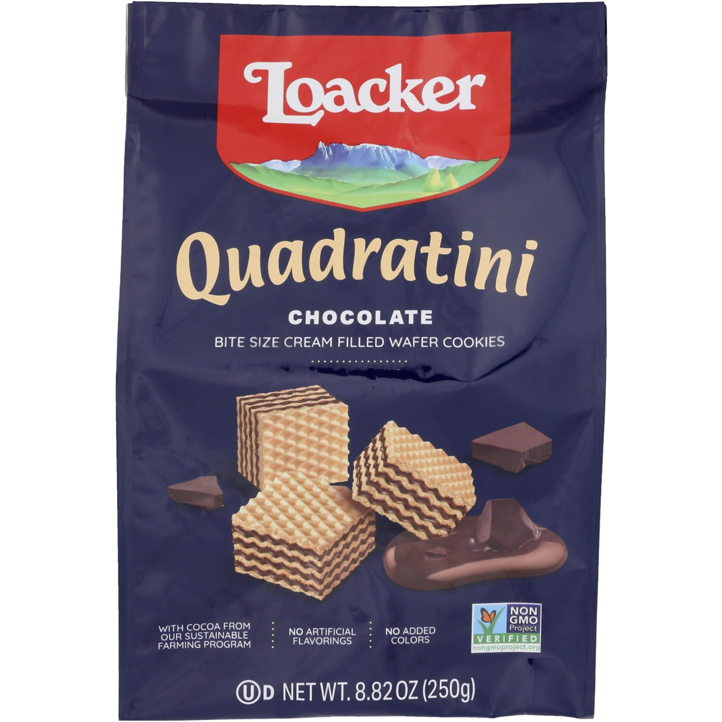 Loacker Wafer Quadratini Chocolate Cream, 8.82 oz (14301)