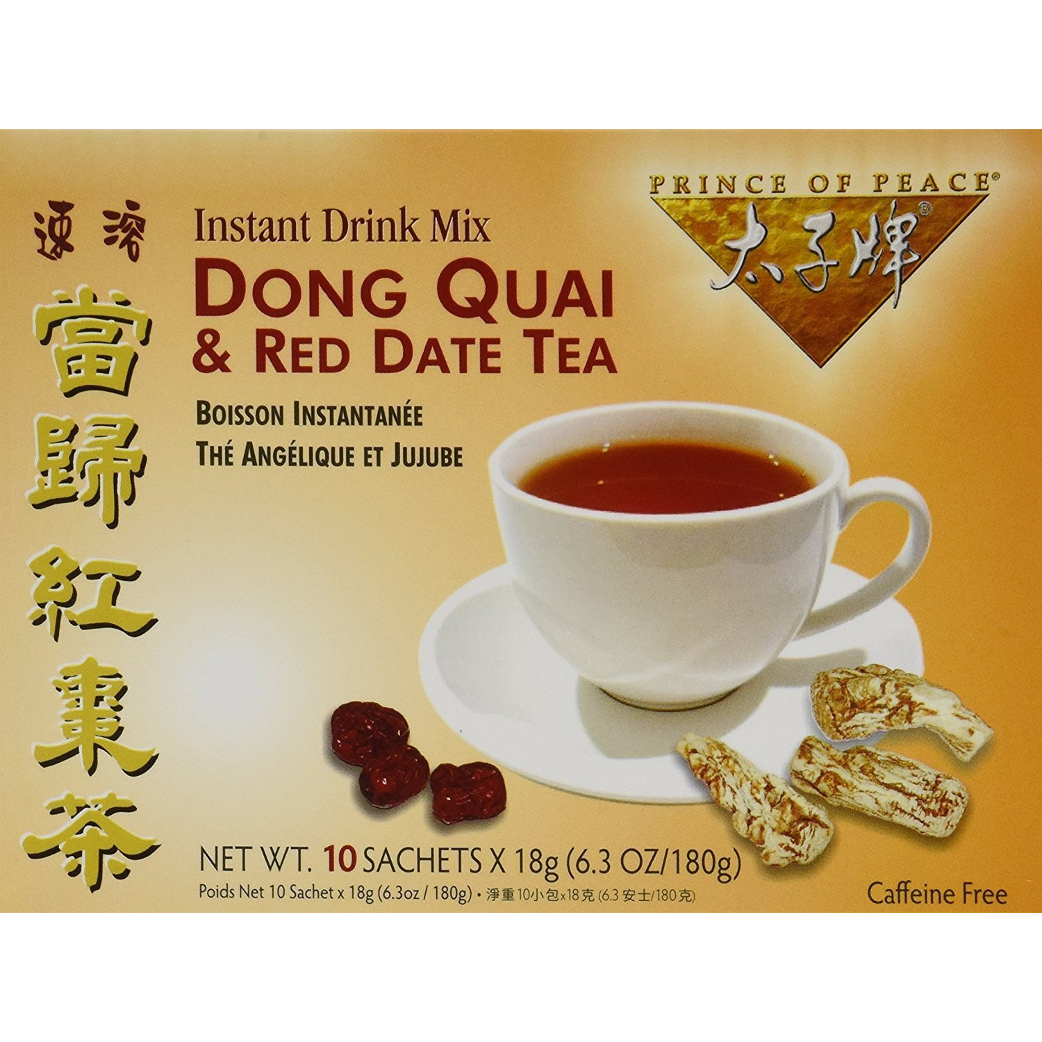Prince of Peace Dong Quai & Red Date Instant Tea 10 Tea Bags (Pack of 2)