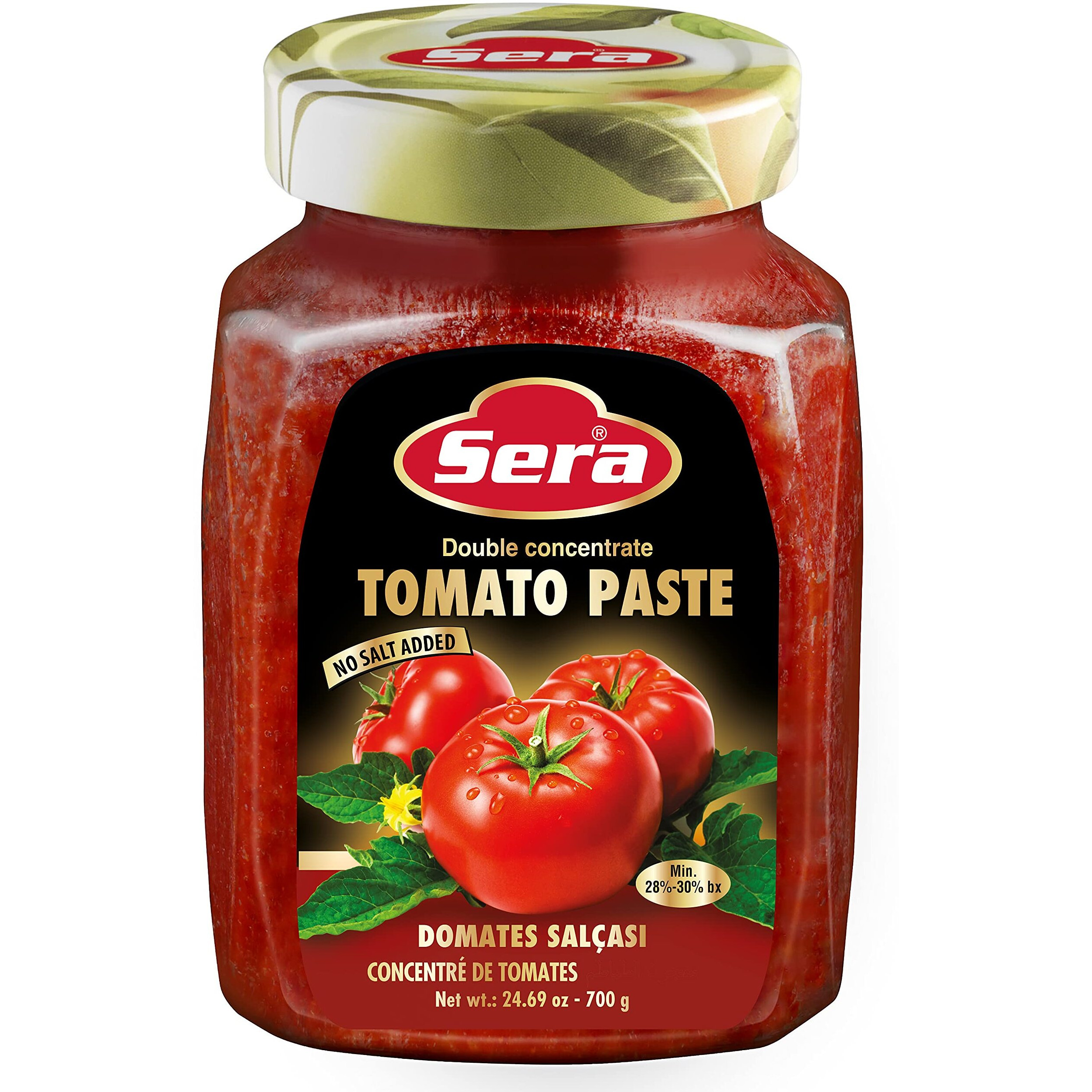 Sera Double Concentrate Tomato Paste 24.7 oz | 100% All Natural | No Additives | No Preservatives | Perfect For Pizza, Soup, Stews, Tikka Masala, Shakshouka (1 PACK)