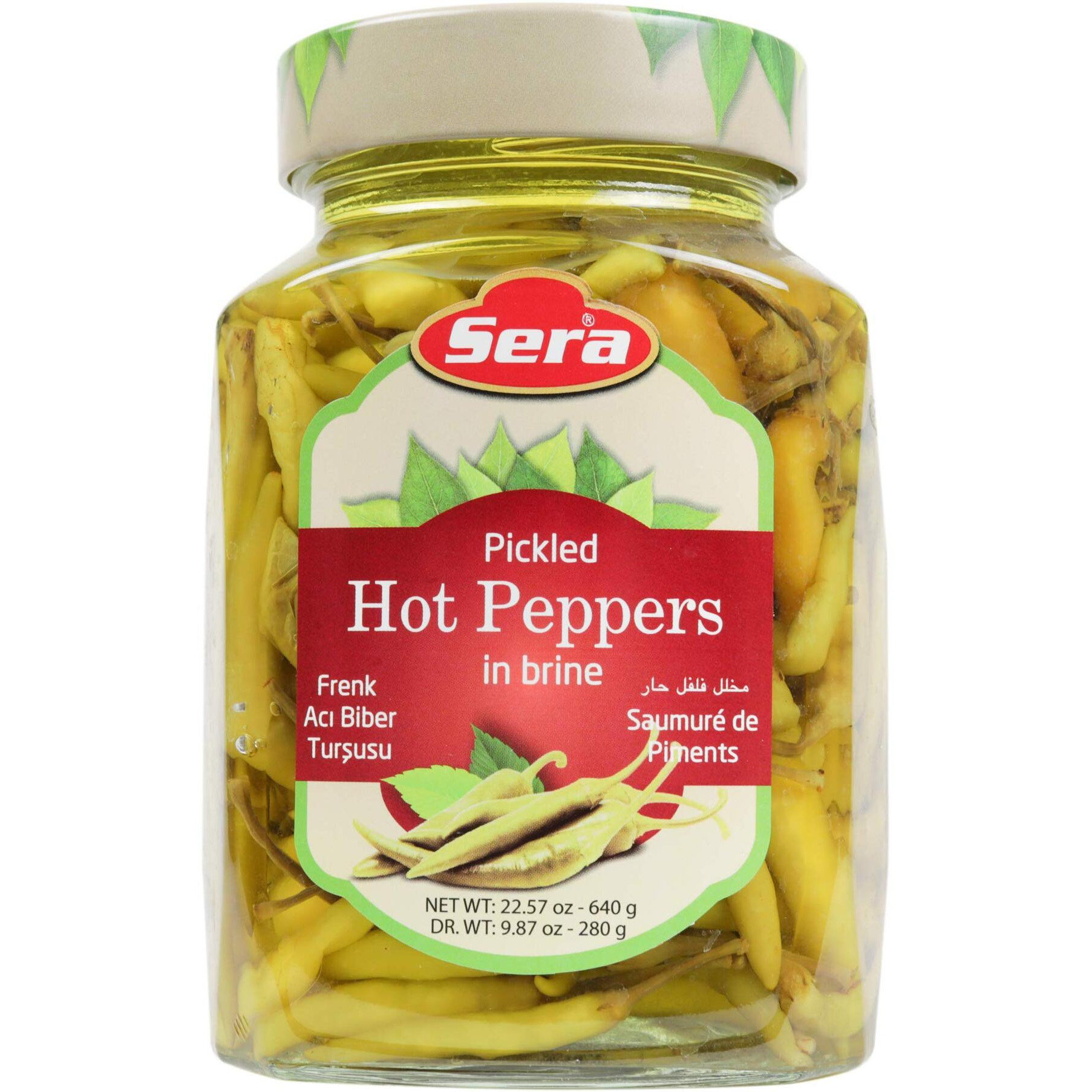 Sera Pickled Hot Peppers in Brine Add Heat and Flavor to Salads, Greens, Sandwiches and More 1.41 Lb