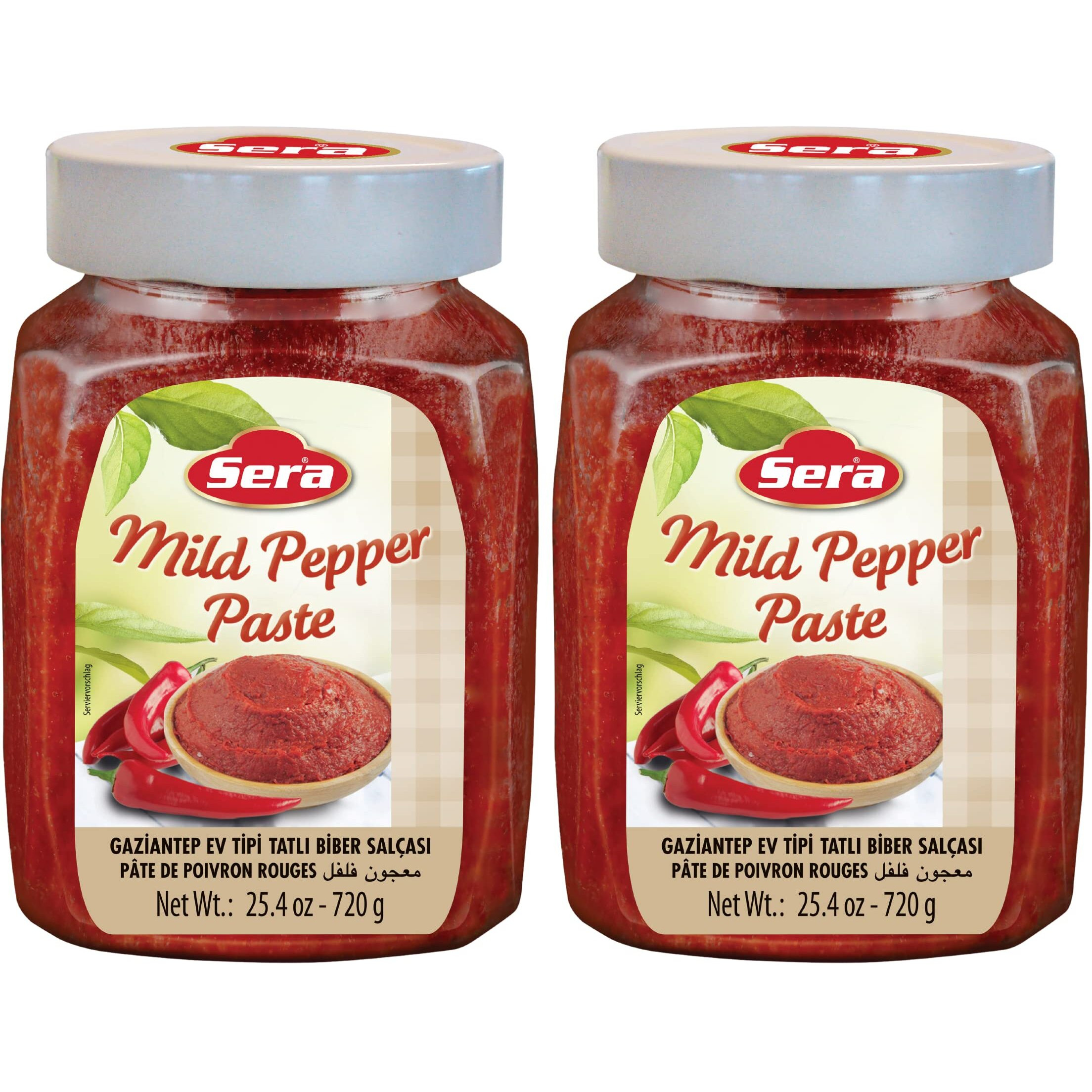 Sera Mild Pepper Paste 25.4 Oz Jar (2 PACK) | No Sugar | No Artificial Preservatives | Add a Unique, Peppery Flavor to Your Dishes | Great as a Spread or In Sandwiches!o Your Dishes | Great as a