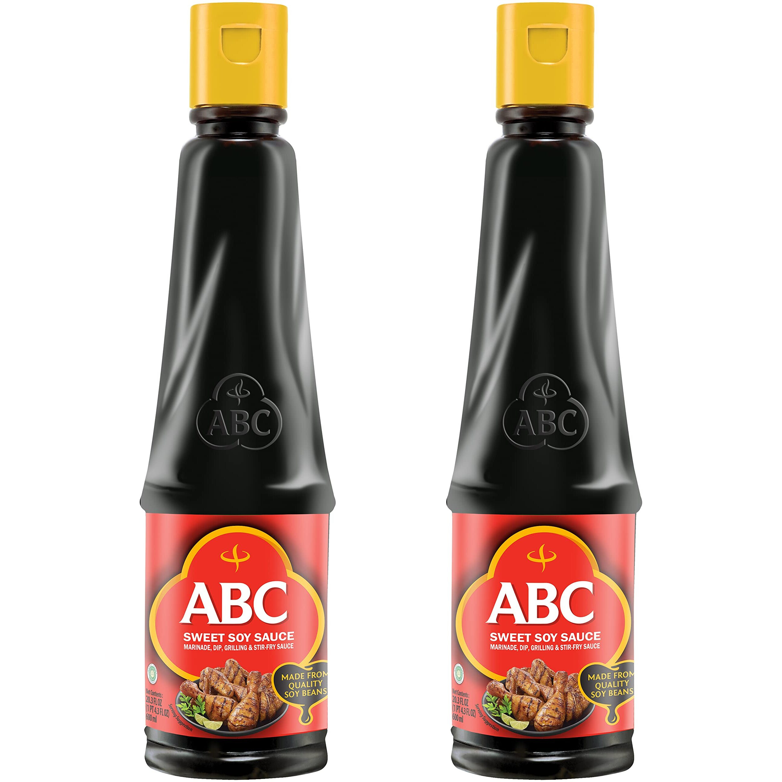 ABC Sweet Soy Sauce, Marinade Dip Stir BBQ, Plant-based Vegan Black Dark Soy, Kecap Manis, 20.3 Fl Oz (Pack of 2)