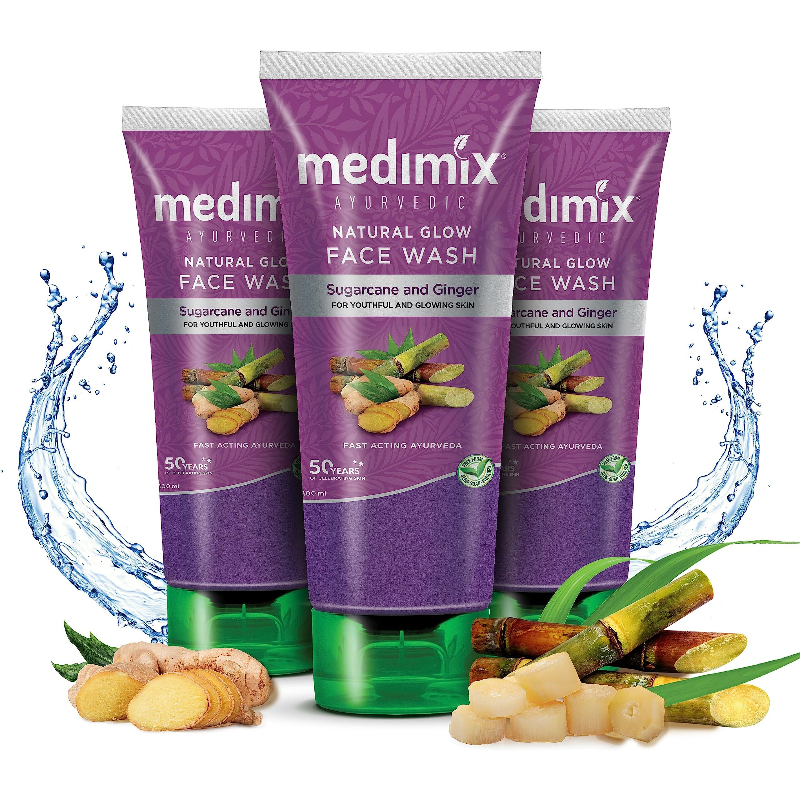 Medimix Ayurvedic Natural Glow Face Wash, 100ml (Pack of 3)
