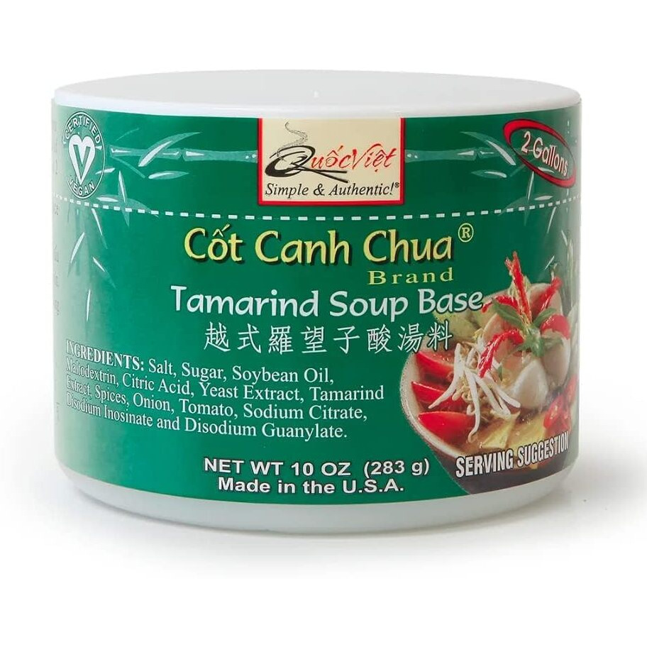 Quoc Viet 2-Pack of Tamarind Flavored Soup Base Cot Canh Chua Brand 10 oz Plastic Jar 2 Pack