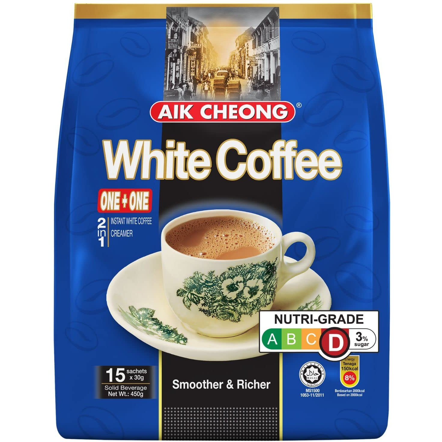 Aik Cheong 2 in 1 White Coffee Tarik (30g x 15 sachets)