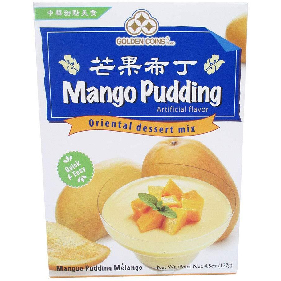 Golden Coins Brand Mango Pudding Oriental Dessert Mix, 4.5oz. (127g), 1 Box