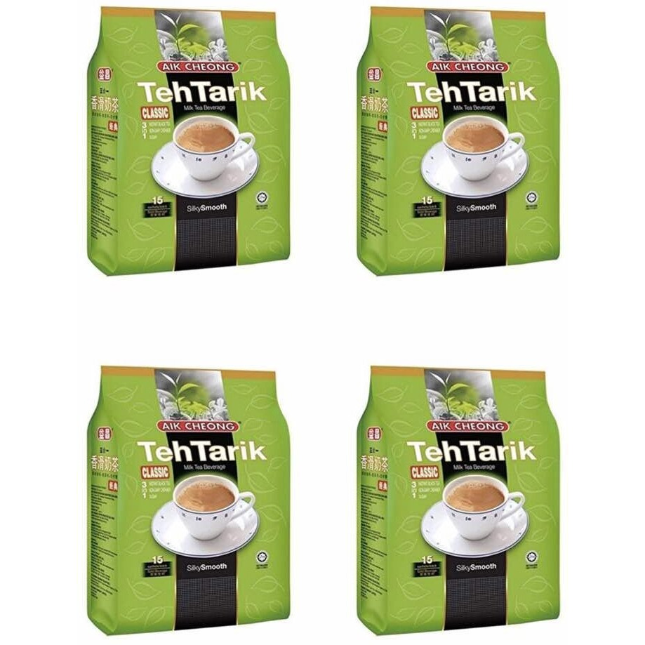 4 Pack Aik Cheong Teh Tarik Milk Tea Beverage Silky Smooth Imported from Malaysia (4x15 sachets)