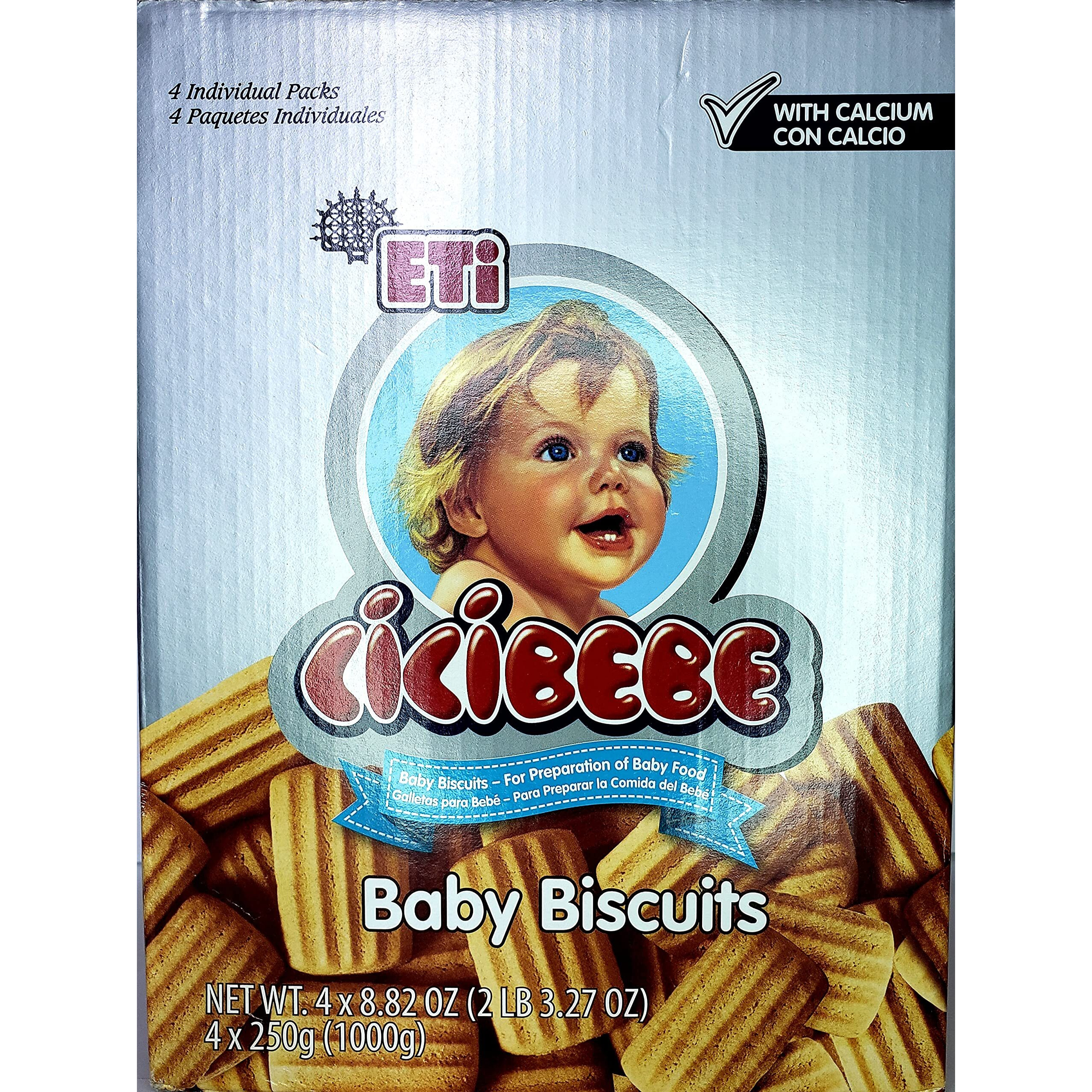 ETI Cicibebe Baby Biscuits (Bebek Biskvisi) 1000 Gr (4X250 gr) 2.2 pounds- Lot of 1