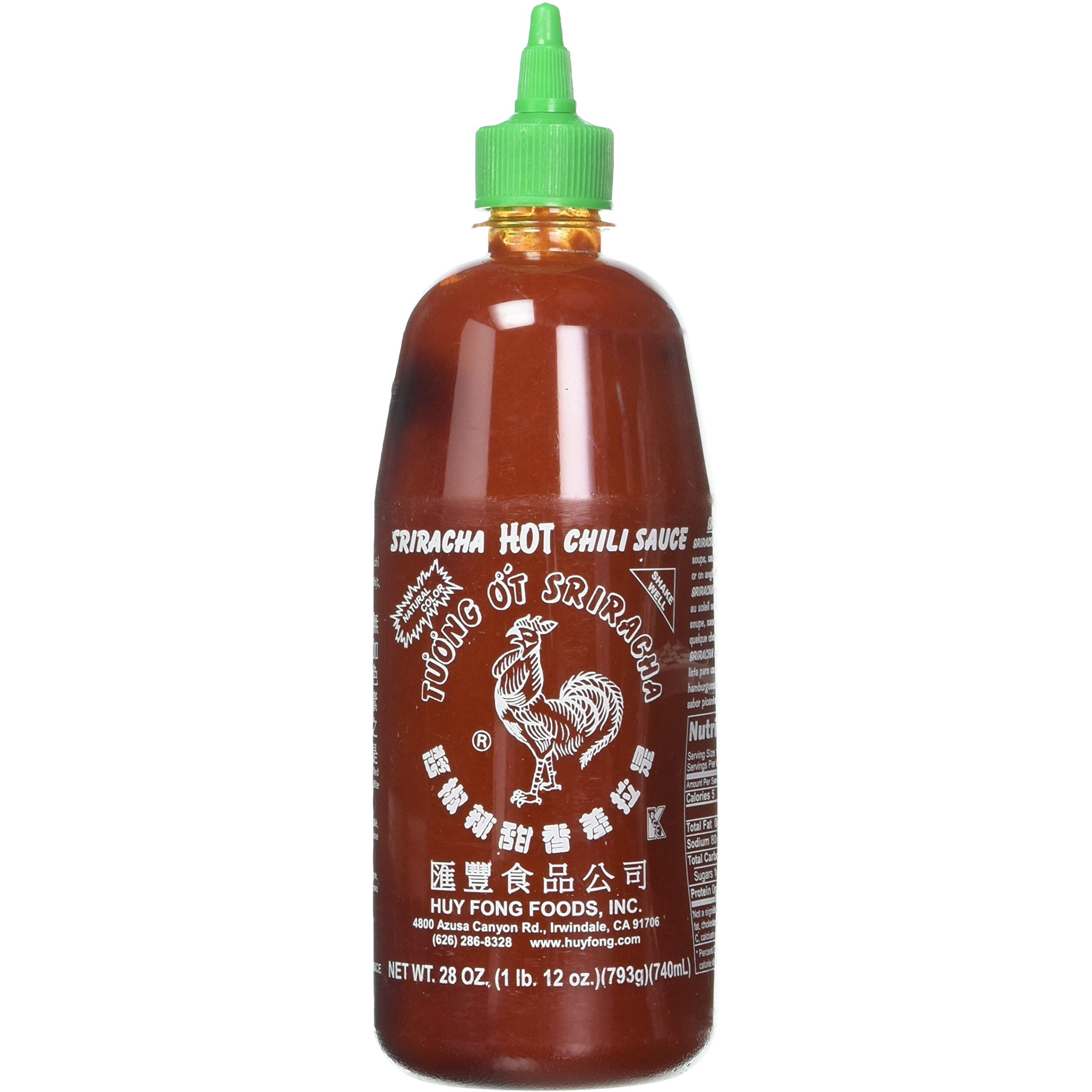 Sriracha Hot Chili Sauce Large Bottle 740ml (28oz X 2 Pack)