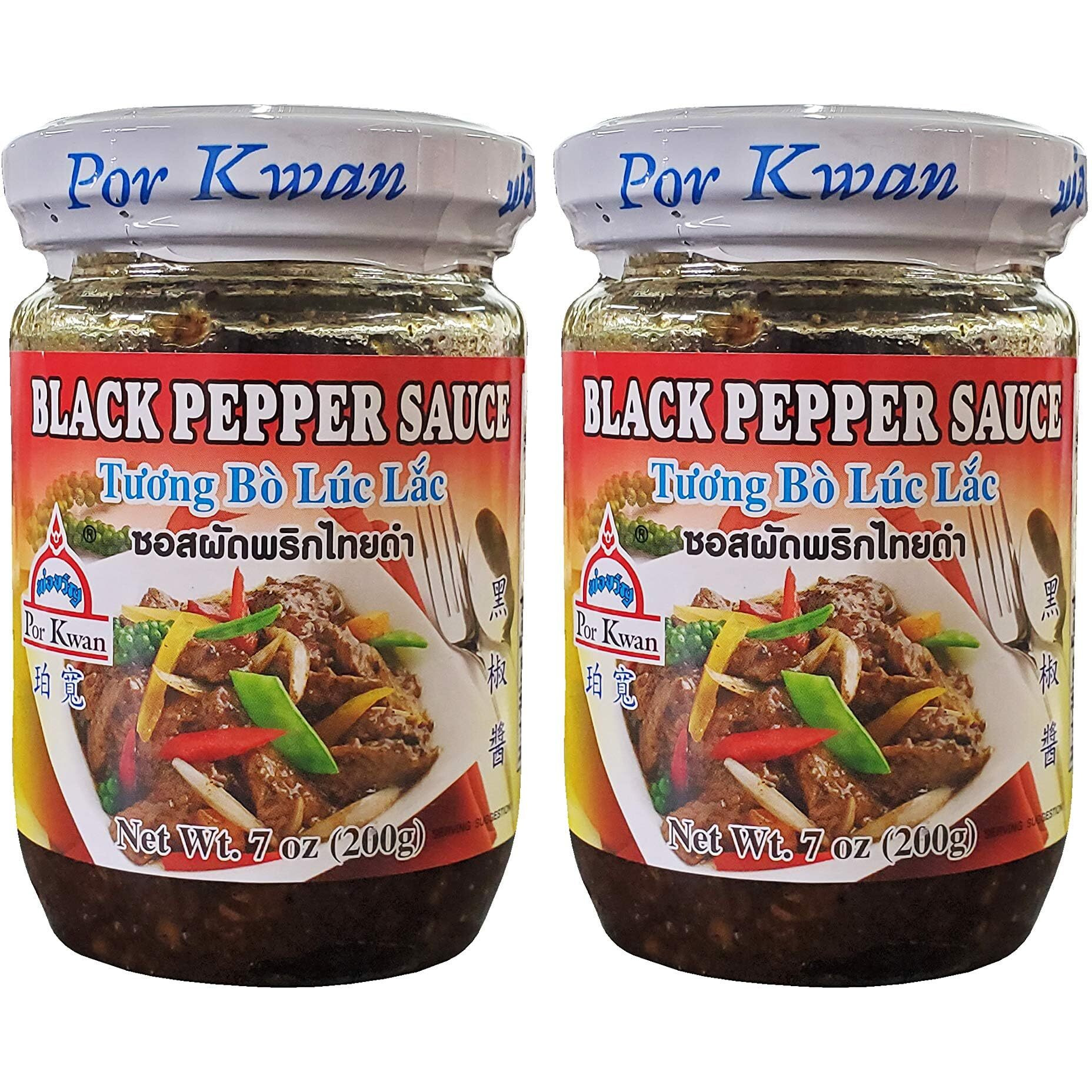 Por Kwan Tuong Bo Luc Lac - Thai Black Pepper Sauce (2 Pack, Total of 14oz)